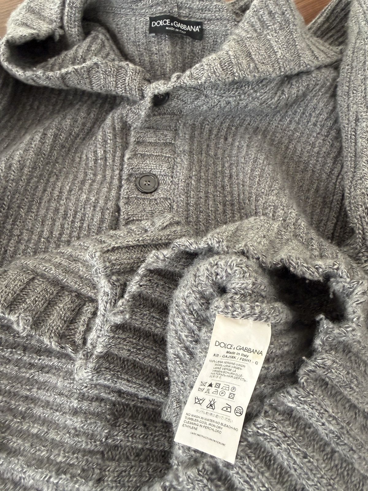Dolce & Gabbana Dolce & Gabbana Men’s Cardigan with hood Size US XXL / EU 58 / 5 - 4 Thumbnail