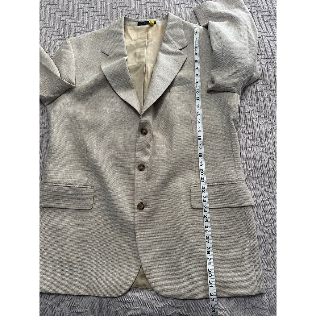 John Weitz John Weitz khaki silk three button blazer size 44L Size 44L - 8 Thumbnail
