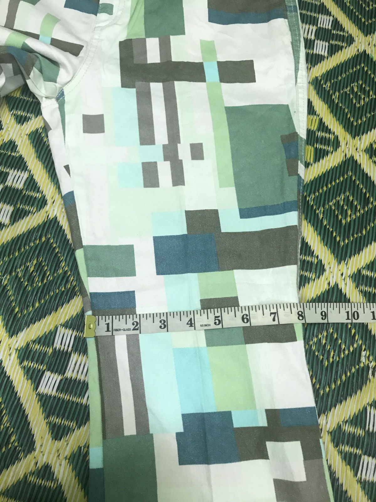 Designer × Japanese Brand × Vintage FAMOUS GREEN ABSTRACT FLARED BY TRANS WORK Size 30" / US 8 / IT 44 - 15 Thumbnail