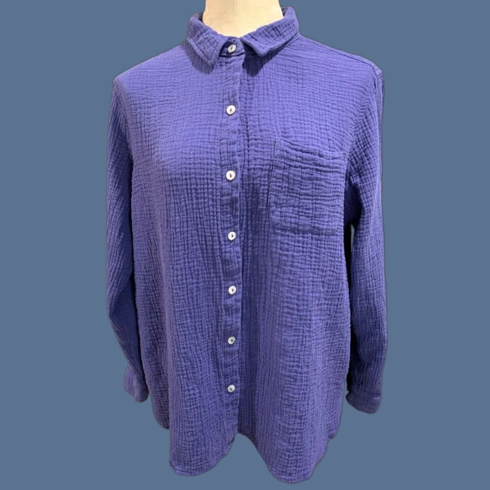 Jessica Simpson Jessica Simpson Button Up Shirt Purple Textured XL Womens Size XL / US 12-14 / IT 48-50 - 1 Thumbnail