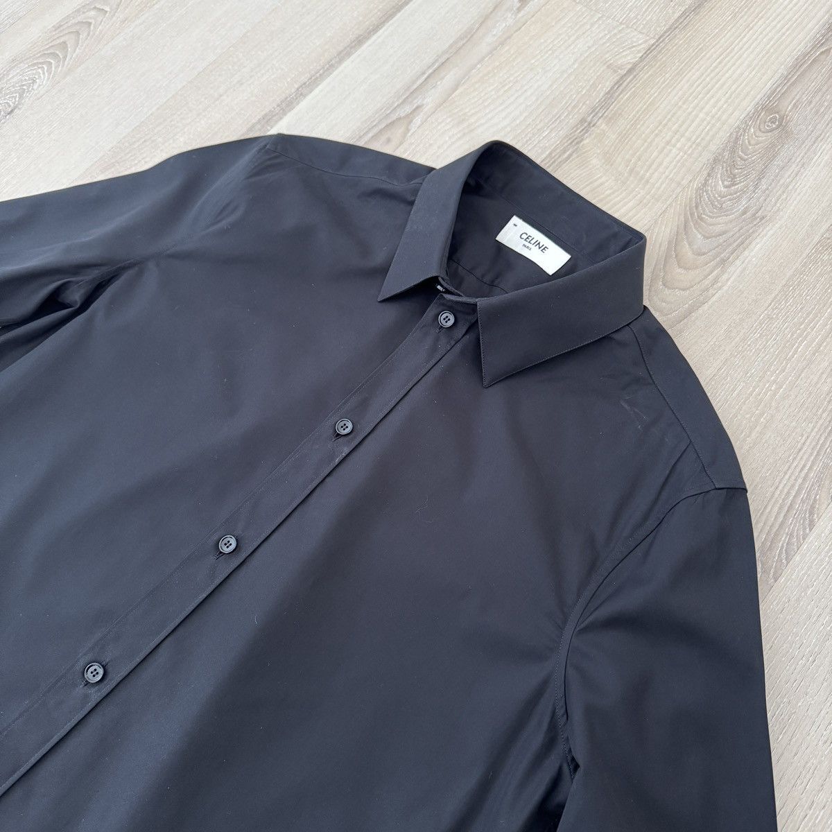 Celine Celine by Hedi Slimane Drugstore Black Slim Button Up Shirt Size US M / EU 48-50 / 2 - 2 Thumbnail