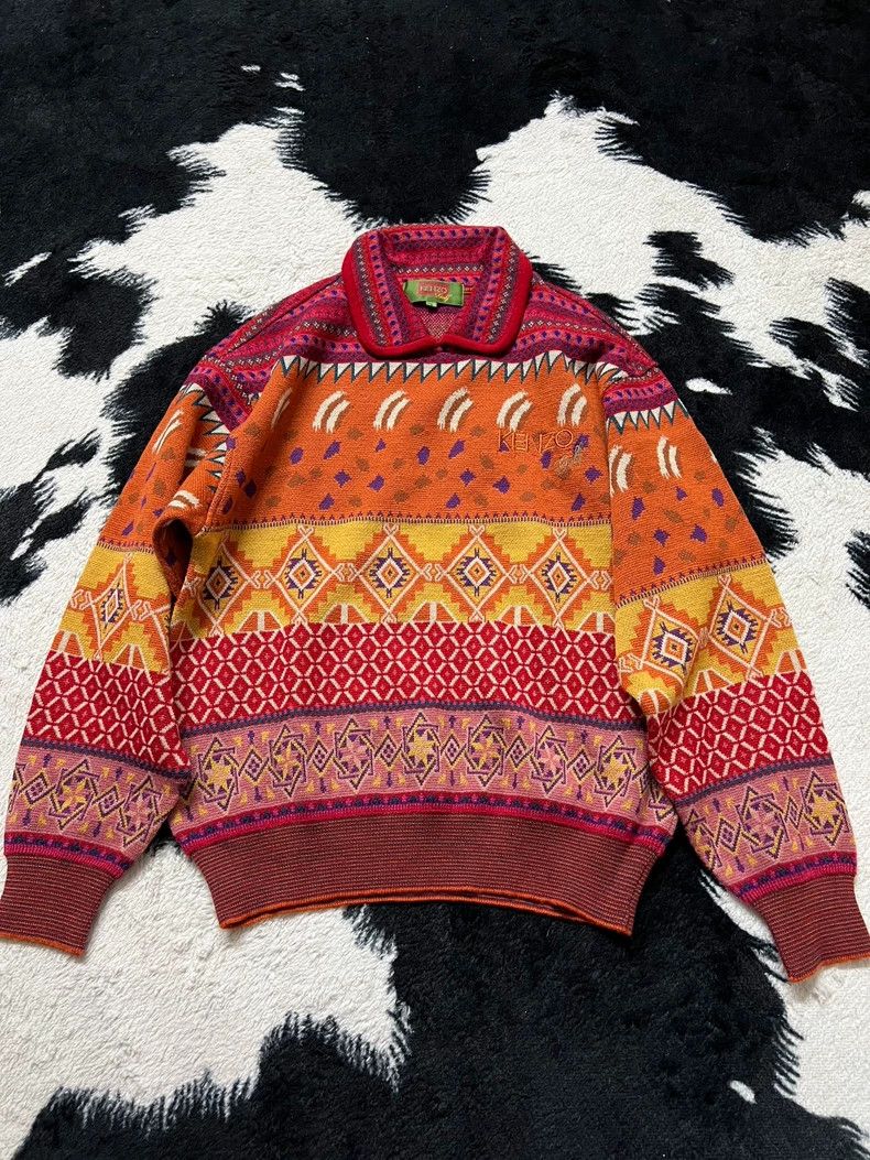 Kenzo KENZO Pure wool vintage polo sweater Size L / US 10 / IT 46 - 2 Thumbnail