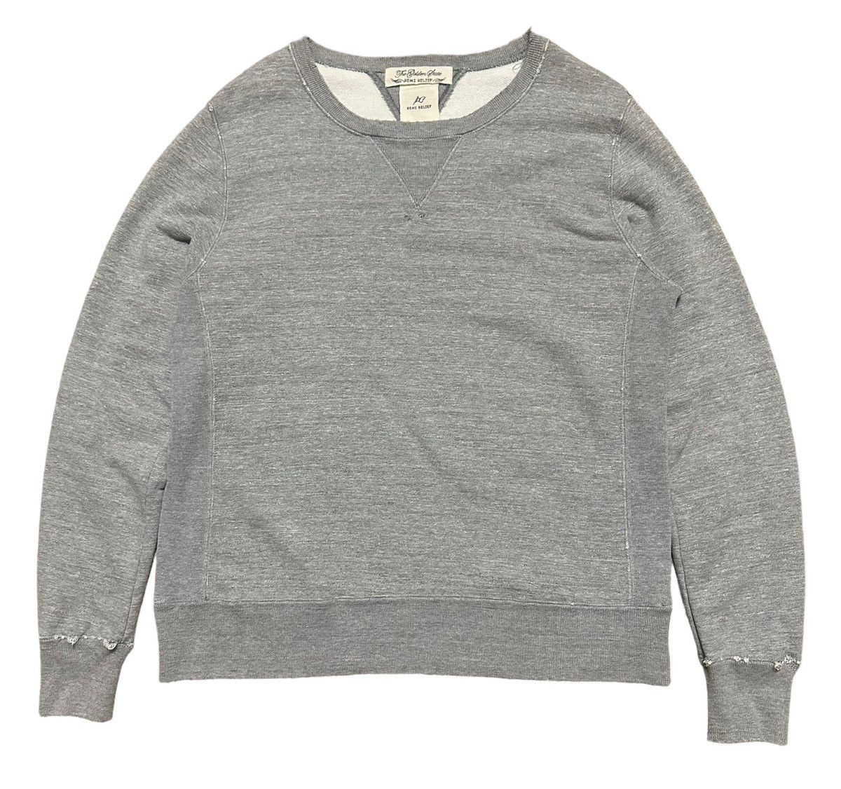 image of Remi Relief Ripped Cut Distressed Sweatshirts in Grey, Men's (Size Medium)