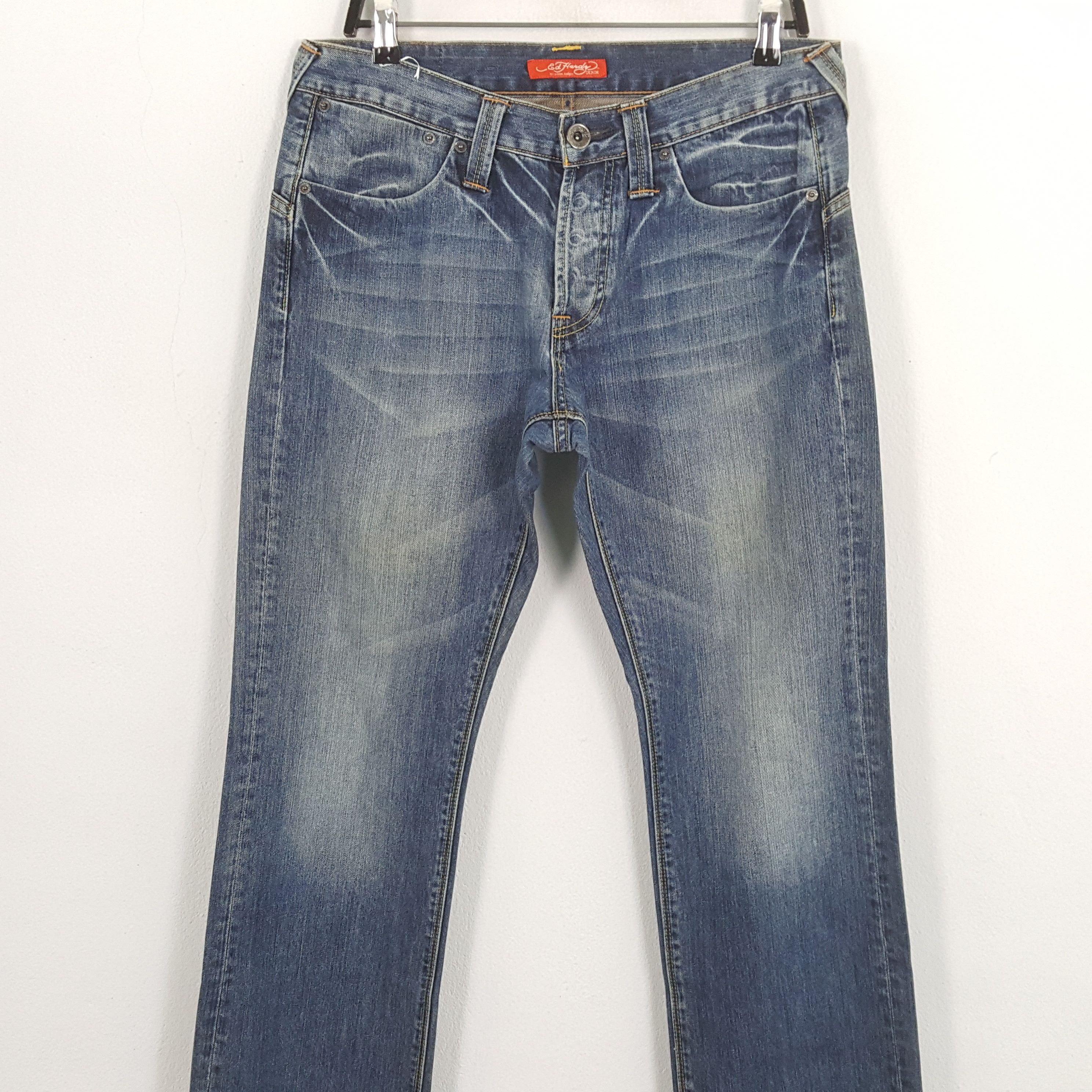Christian Audigier × Ed Hardy × Vintage ED HARDY by Christian Audigier Rare Pocket Custom Art Jeans Size US 32 / EU 48 - 5 Thumbnail