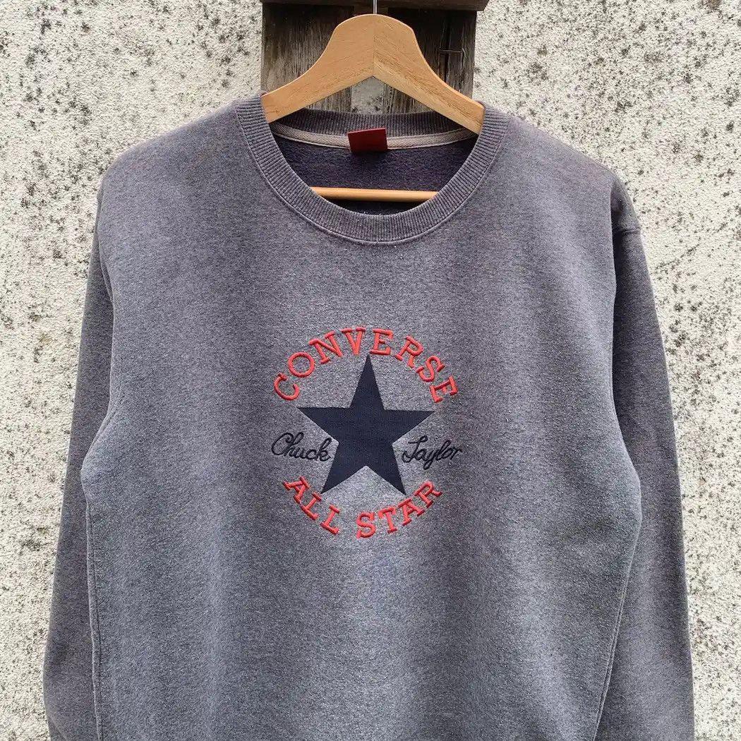 Converse × Vintage Converse All Star Big Logo Sweater Pullover Jumper Size US M / EU 48-50 / 2 - 3 Thumbnail