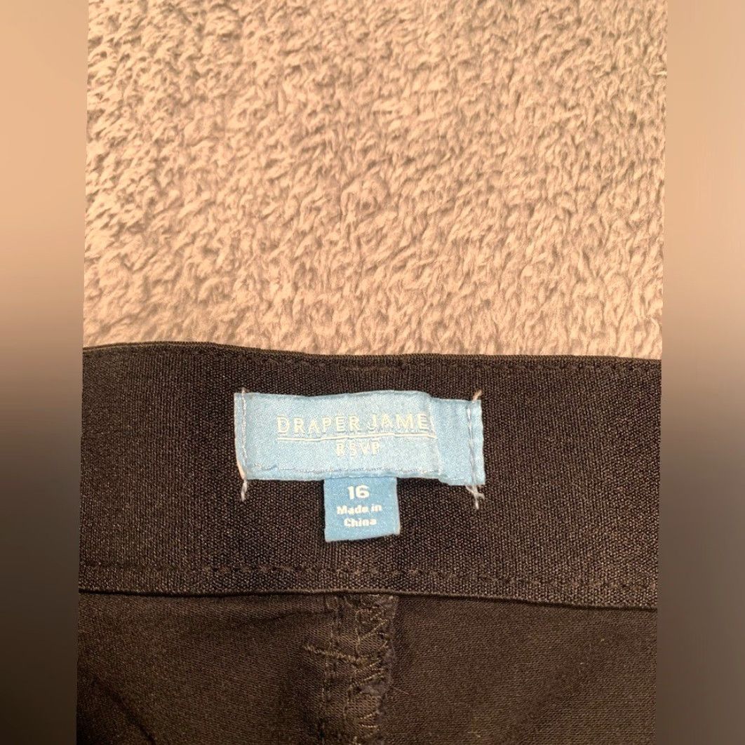Vintage Draper James Pants - RSVP Black Wide-Leg Dress Pants 16W Plus, Women, Black, 16W, Wide-Leg, Dress Pants, Womens Size 38" / US 16 / IT 52 - 6 Thumbnail