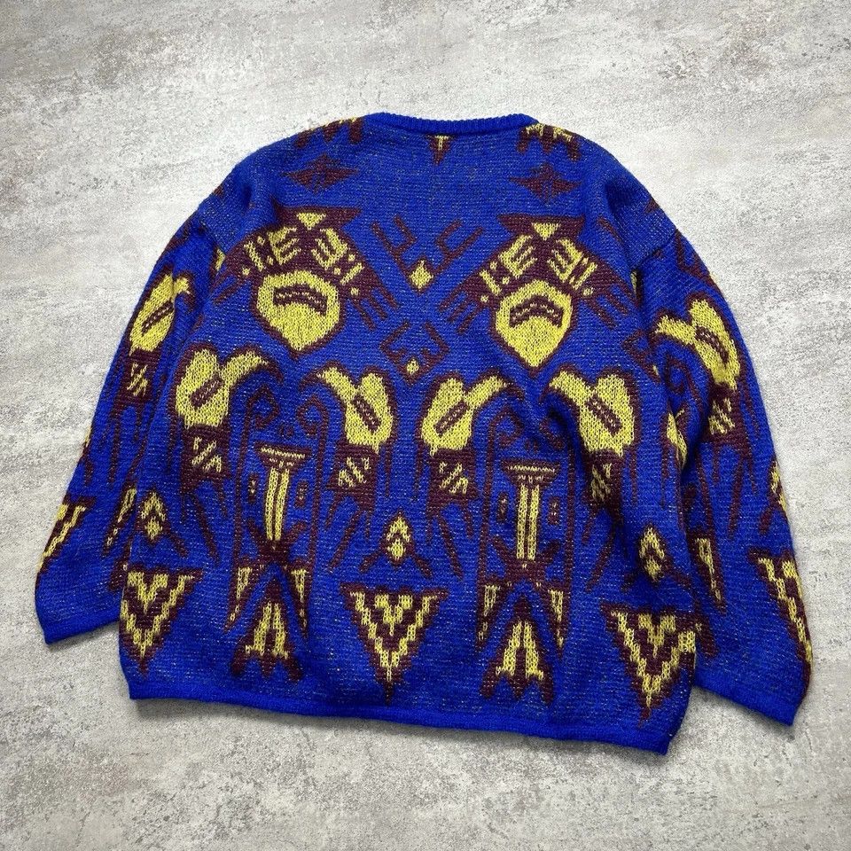 Benetton × Vintage NATIVE AZTEC MOHAIR BLEND KNIT SWEATER SIZE 48 MADE IN ITALY Size US M / EU 48-50 / 2 - 4 Thumbnail