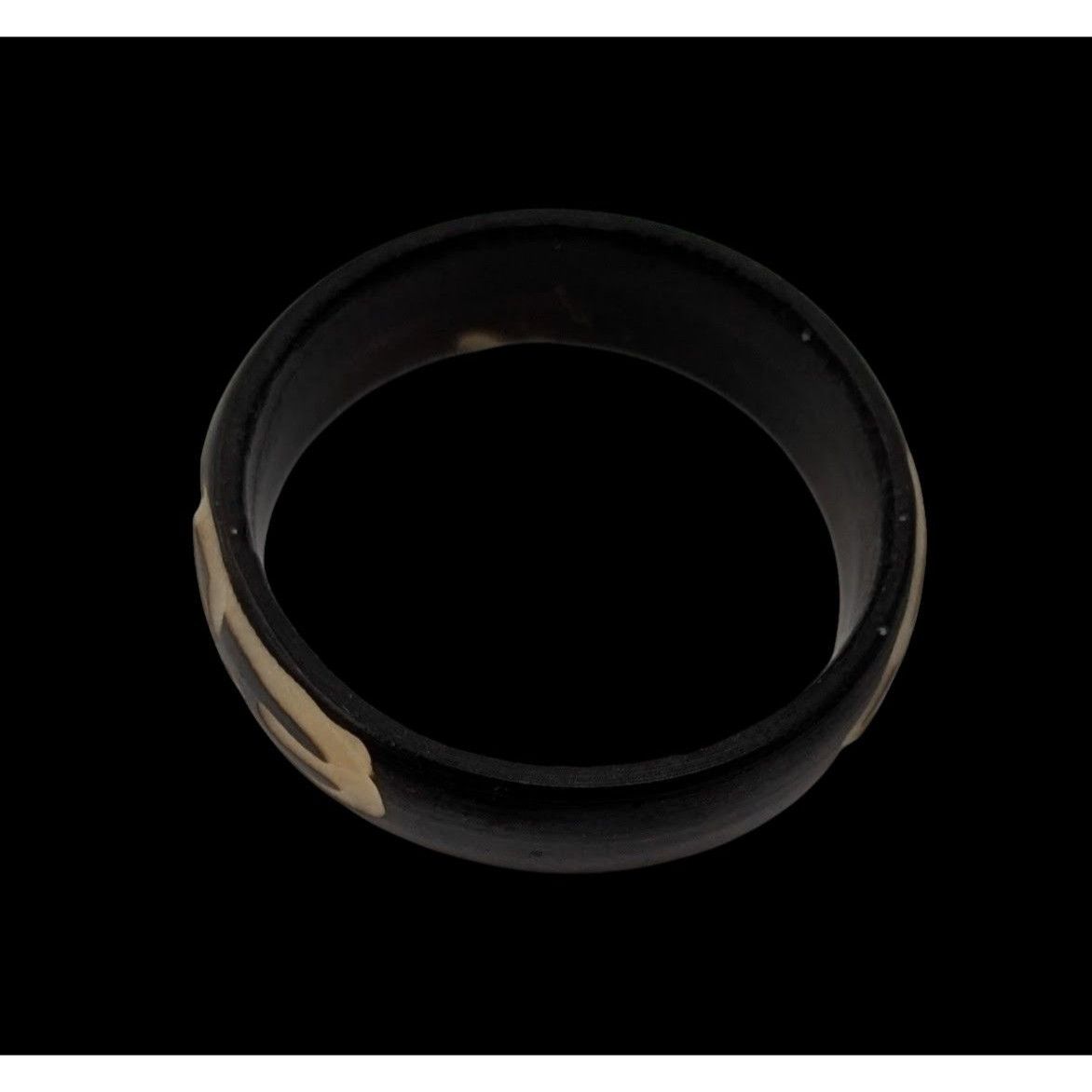 Other Vintage Hand-Carved Coconut Shell Ring Size 7.75 With Tribal Size ONE SIZE - 4 Thumbnail