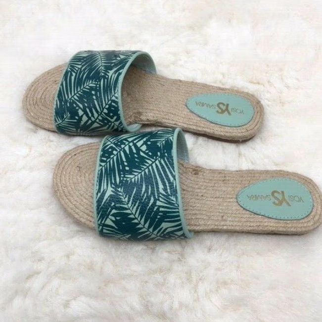 Vintage Yosi Samra Sandals Women's Size 6 Green/Blue Floral Slip-On Casual Party/Cocktail Womens Size US 6 / IT 36 - 4 Thumbnail