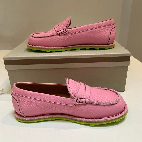 Marni o1y0225 Leather Loafers in Pink Size US 12 / EU 45 - 3 Thumbnail