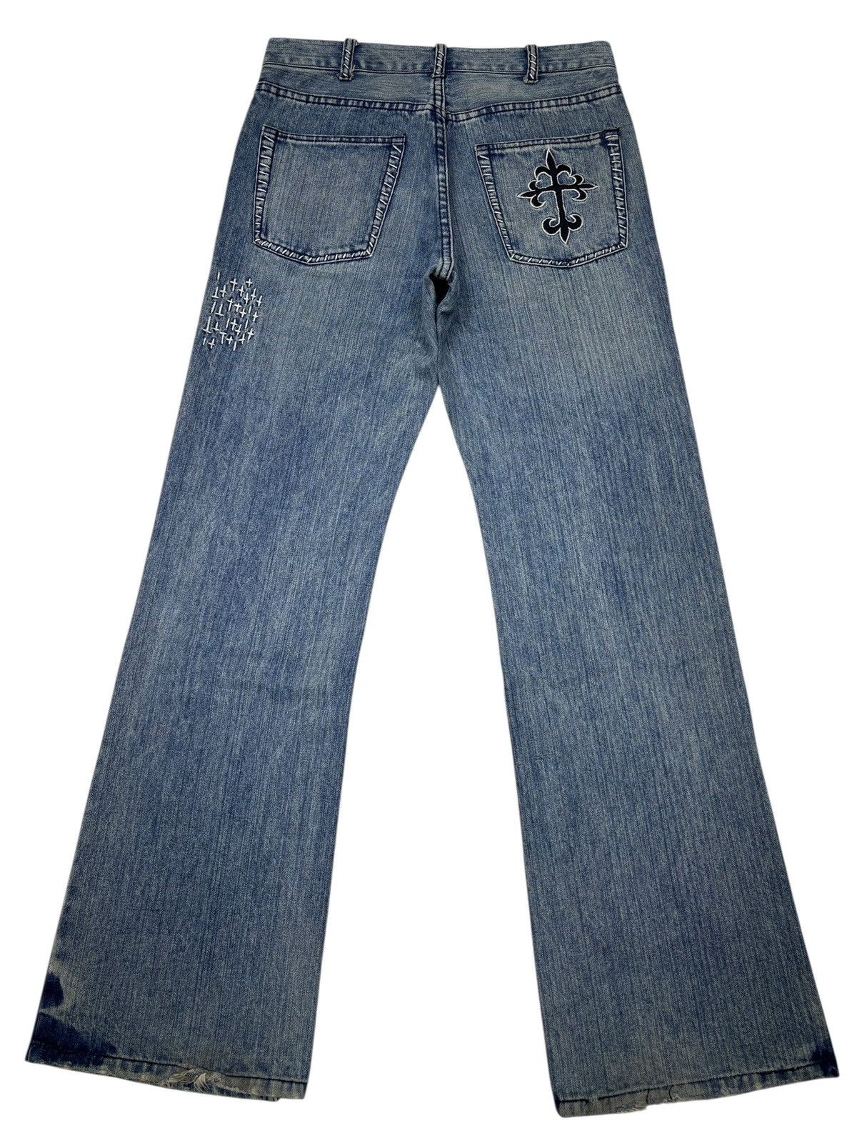 Acne Studios VINTAGE JAPANESE CROSS PATCHES CHROME HEART FLARE JEANS Size US 30 / EU 46 - 9 Thumbnail