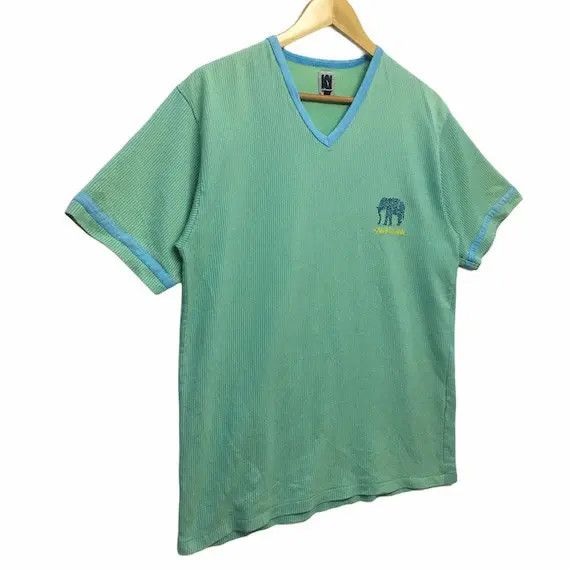 Kansai Yamamoto Vtg 80' KANSAI YAMAMOTO Tiny Elephant V Neck Tee Shirt Size US M / EU 48-50 / 2 - 4 Thumbnail