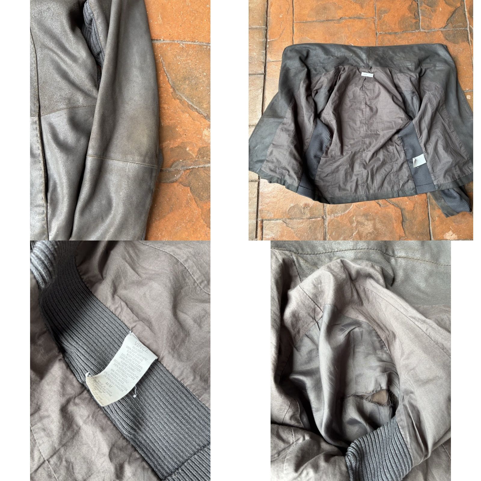 Vince Vince Side Full Zip Goat Suede Leather Motorcycle Jacket Women's Medium Brown Black? Size M / US 6-8 / IT 42-44 - 8 Thumbnail