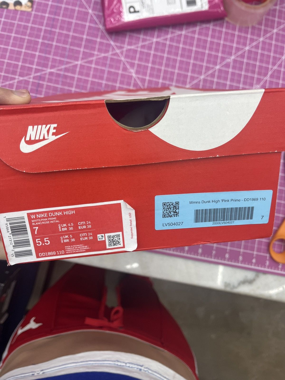 Nike Women’s Nike Dunk High Pink Prime size 7 Size US 7 / IT 37 - 7 Thumbnail
