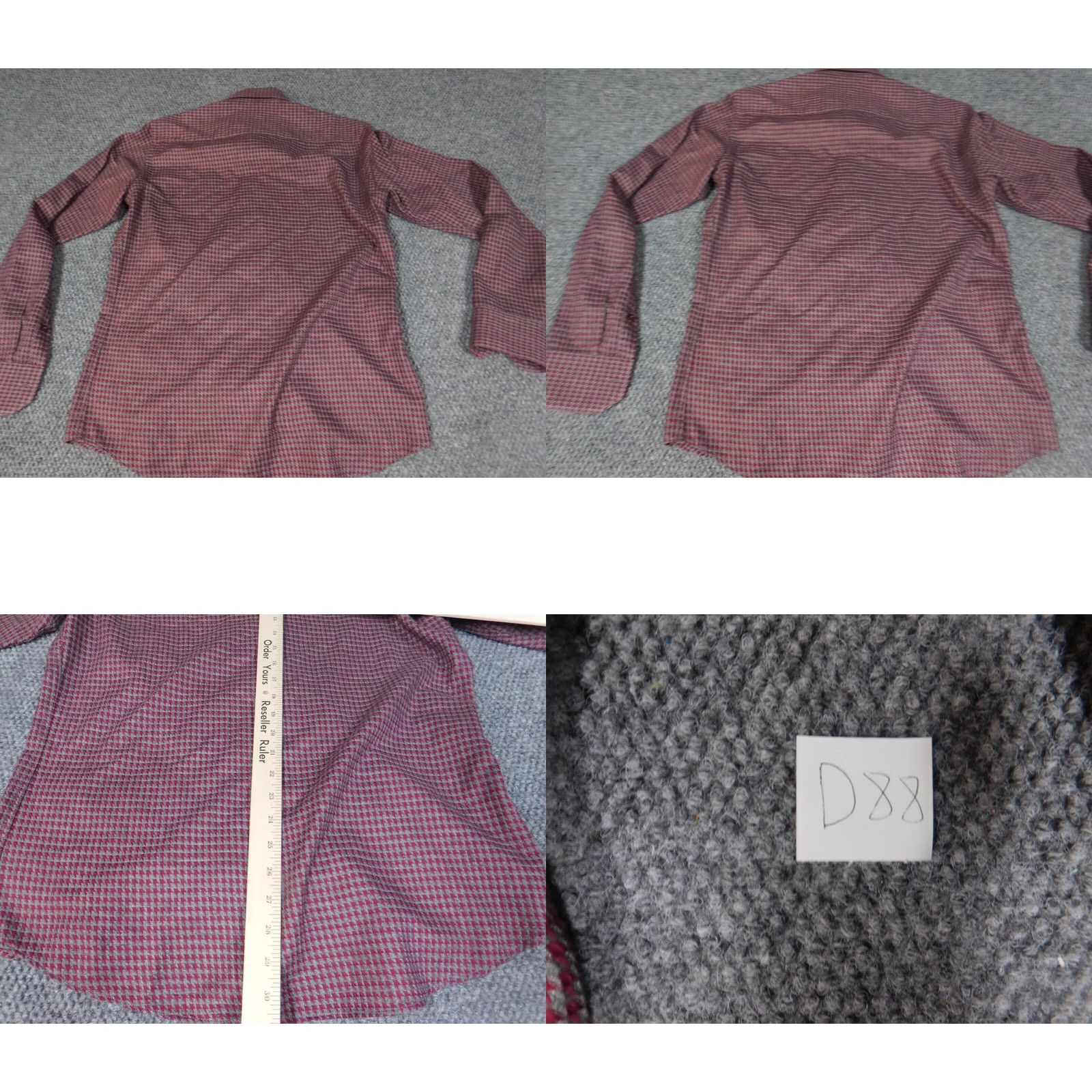 Vintage Diverso London Mens Shirt Medium Red Button-Down Knit Plaid Long Sleeve Regular with Pockets Size US M / EU 48-50 / 2 - 8 Thumbnail