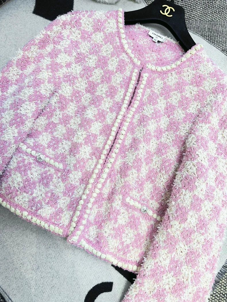 Chanel Chanel 23S spring and summer pink white checkerboard diamo Size S / US 4 / IT 40 - 2 Thumbnail