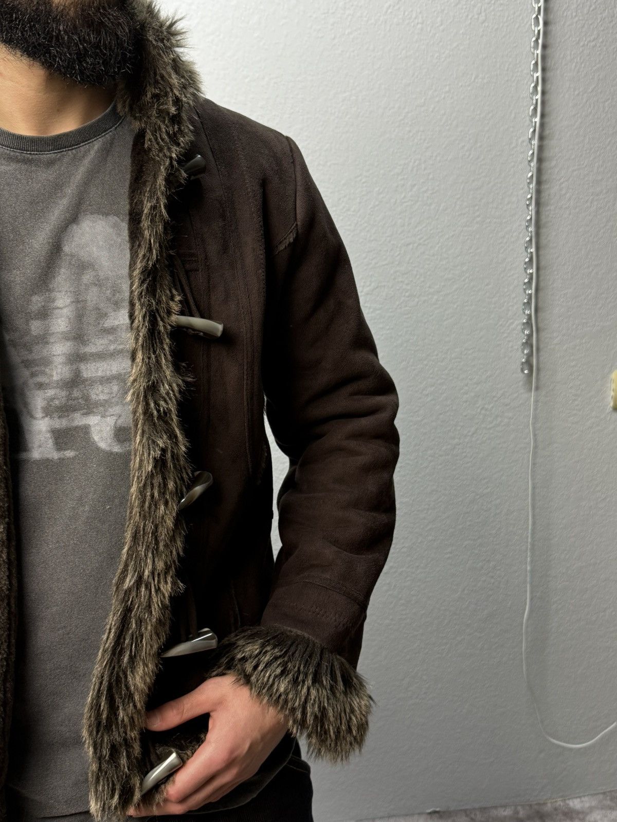Schott Vintage If Six Was Nine Style Fur Rabbit Cropped Jacket 00s Size US M / EU 48-50 / 2 - 3 Thumbnail