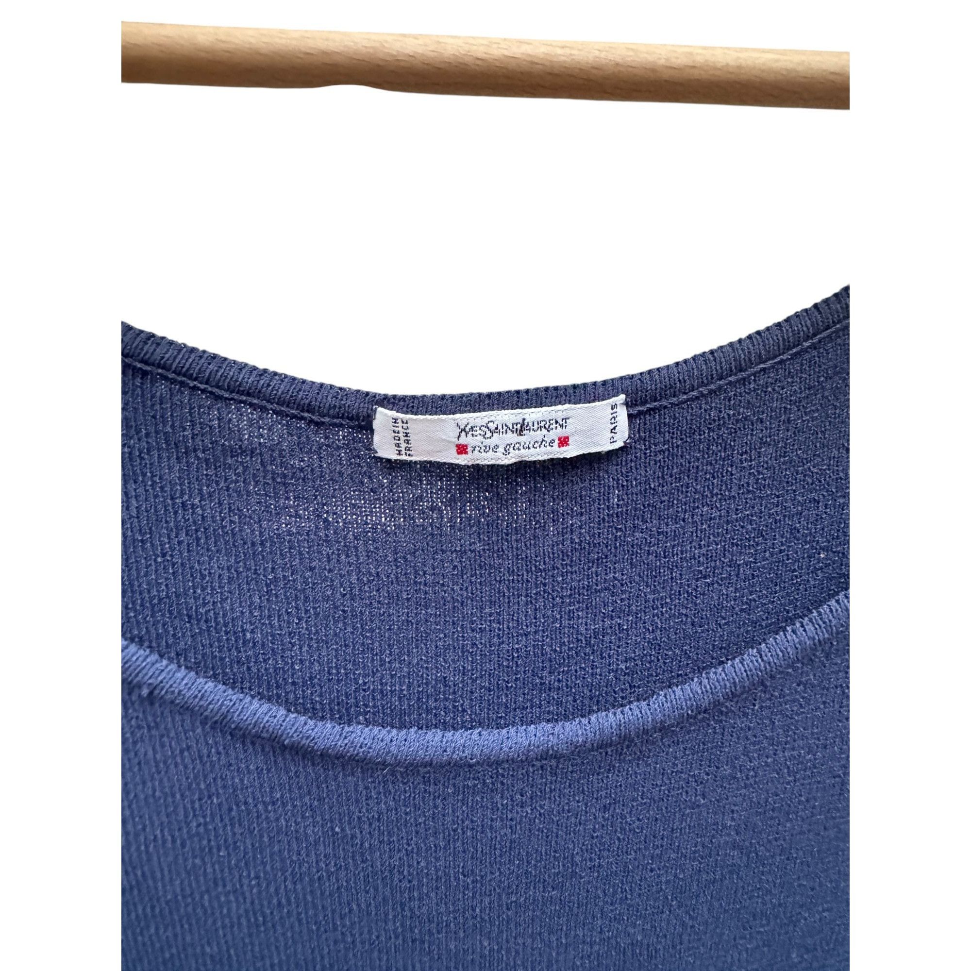 Yves Saint Laurent Vintage Navy Knitted Cotton Dress Size S / US 4 / IT 40 - 3 Thumbnail