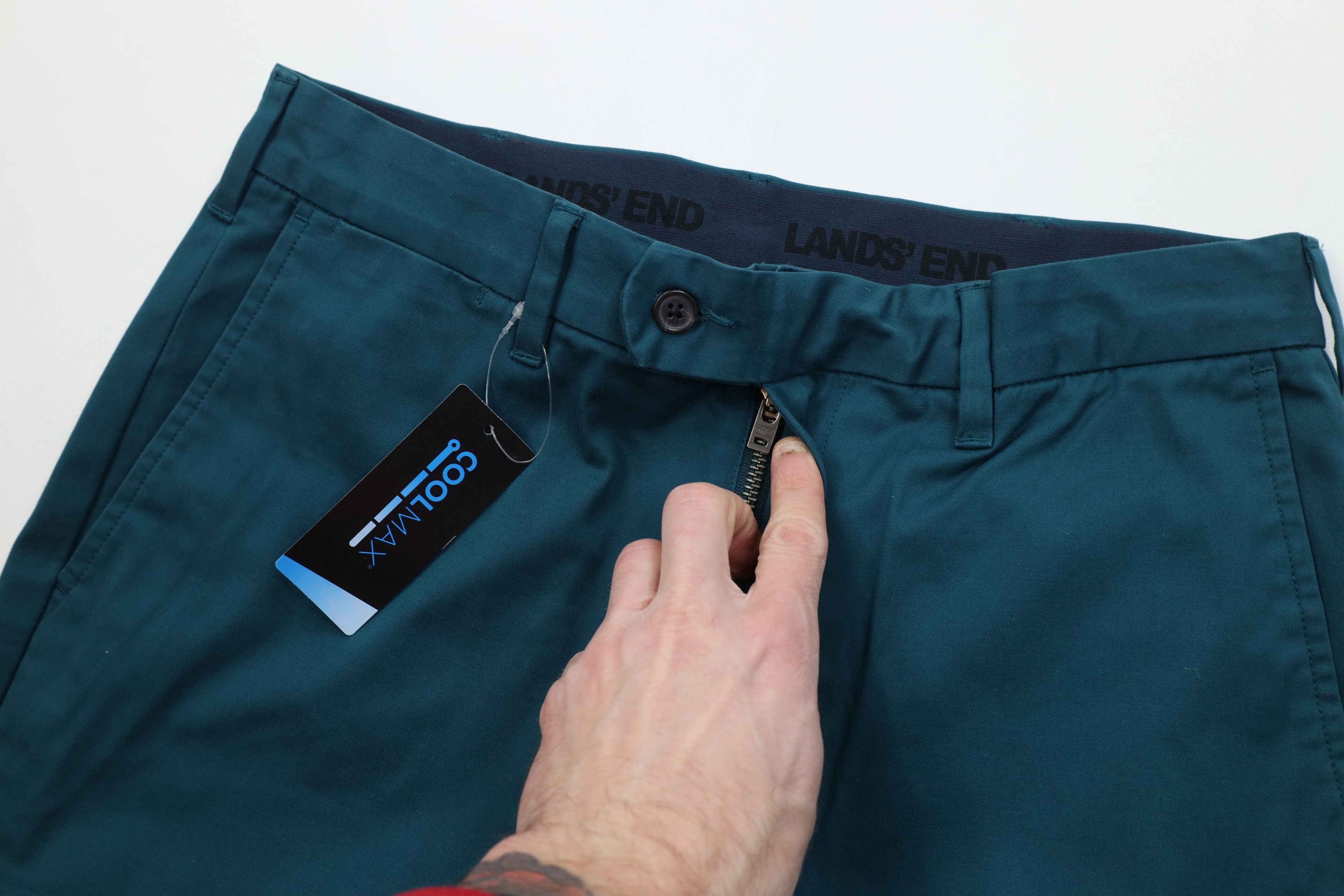 Lands' End New Lands End Cuffed Stretch Straight Leg Chino Pants Teal Size US 32 / EU 48 - 7 Thumbnail