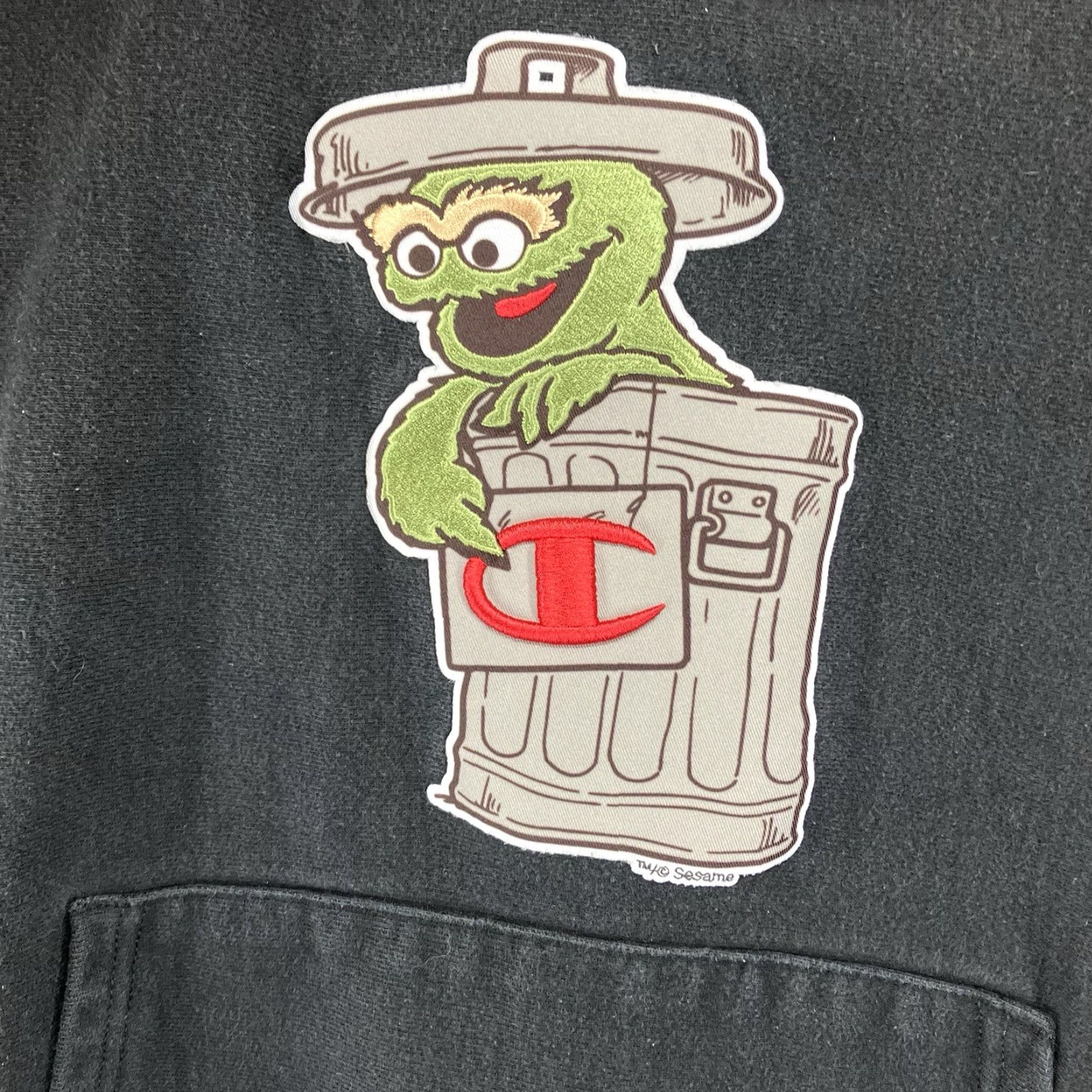 Champion VINTAGE Champion Reverse Weave Hoodie Small Black Sesame Street Oscar Grouch VTG Y2K Size US S / EU 44-46 / 1 - 3 Thumbnail