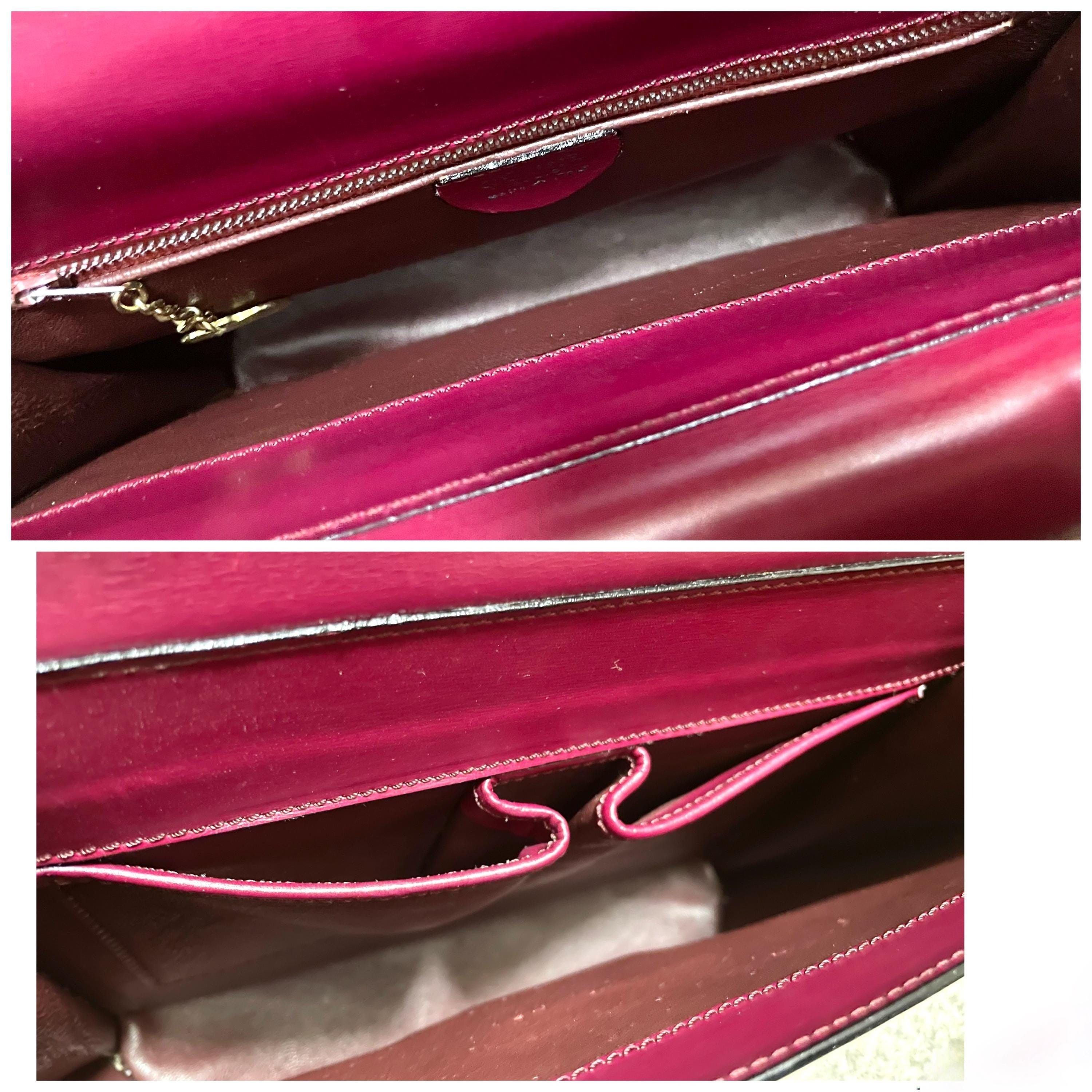 Celine Vintage Celine bordeux,wine red leather handbag. Size ONE SIZE - 10 Thumbnail