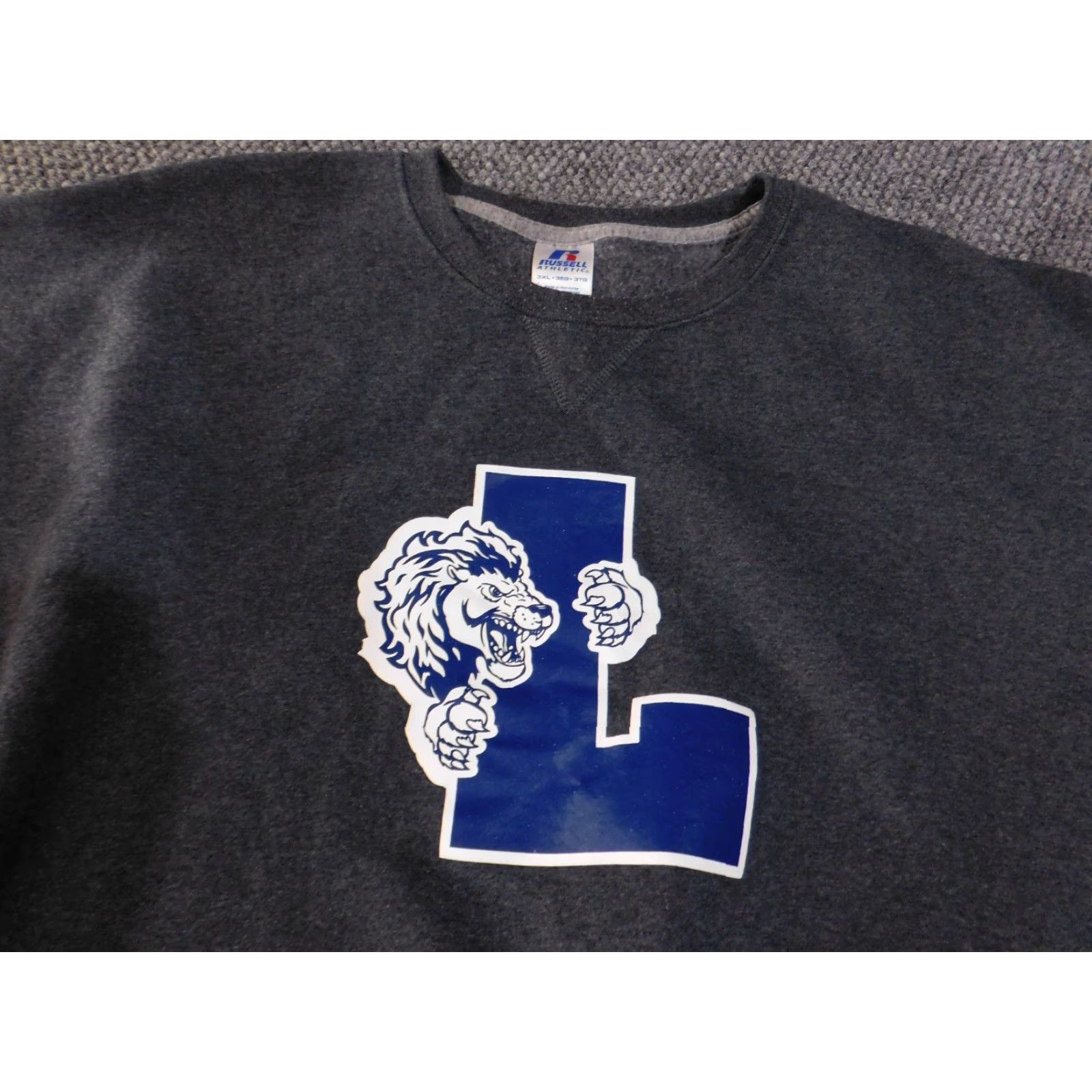Russell Athletic VINTAGE Russell Sweatshirt Mens 3XL Gray Knit Pullover Zipper Logo Crew Neck Basketball Graphic Size US XXL / EU 58 / 5 - 4 Thumbnail