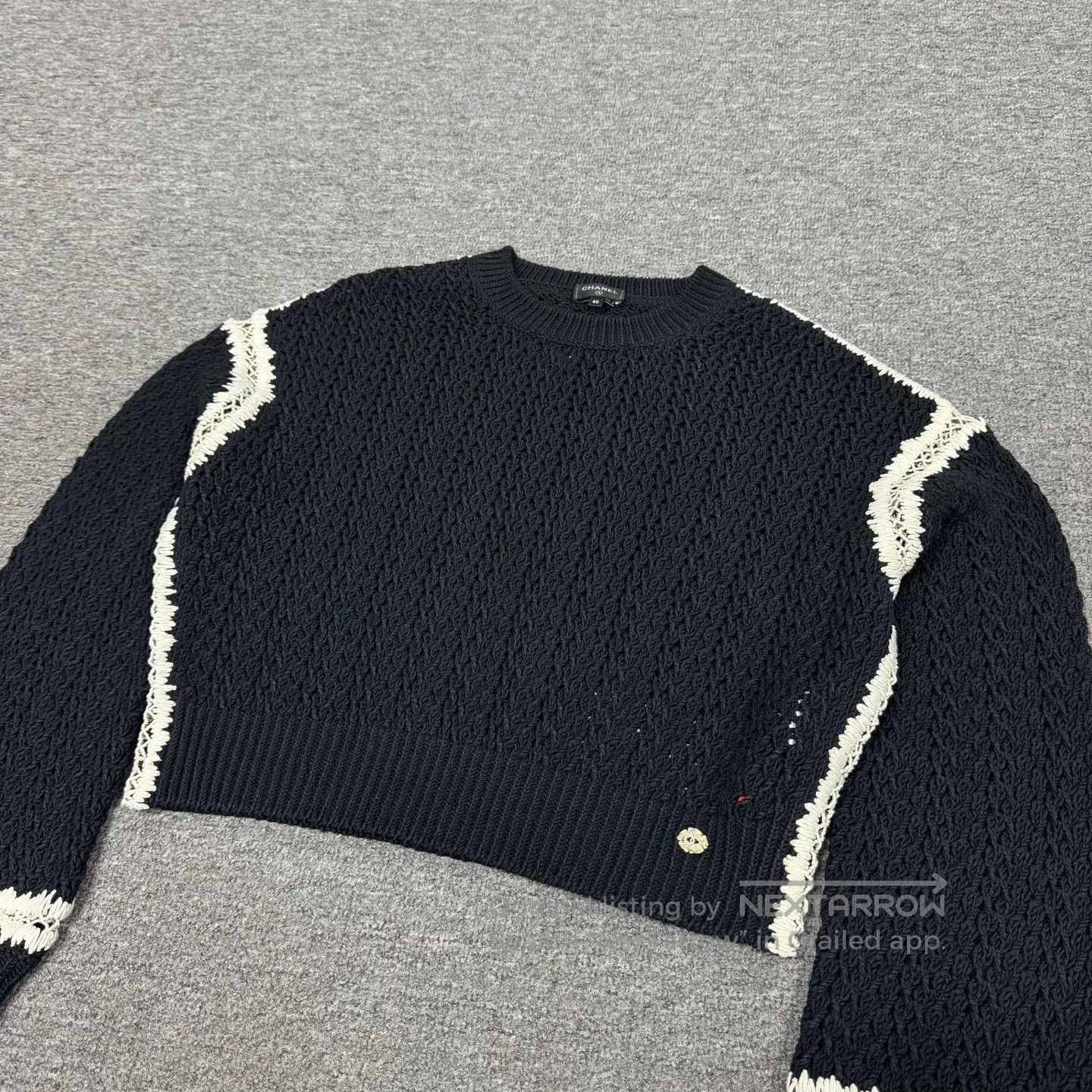 Chanel Chanel Hollowed-out hook-patterned,long-sleeved knit sweat Size L / US 10 / IT 46 - 4 Thumbnail