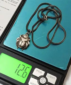 Vintage 925 silver scarab beetle pendant, Egyptian vintage jewelry Size ONE SIZE - 7 Thumbnail