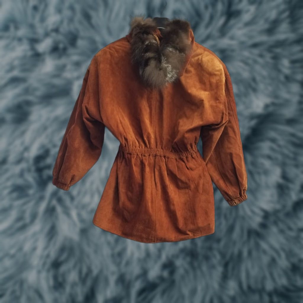 Vera Pelle Vera Pelle Coat Leather Hooded Mid-Length Brown 42 Womens Italy Made Flaws Size M / US 6-8 / IT 42-44 - 1 Thumbnail