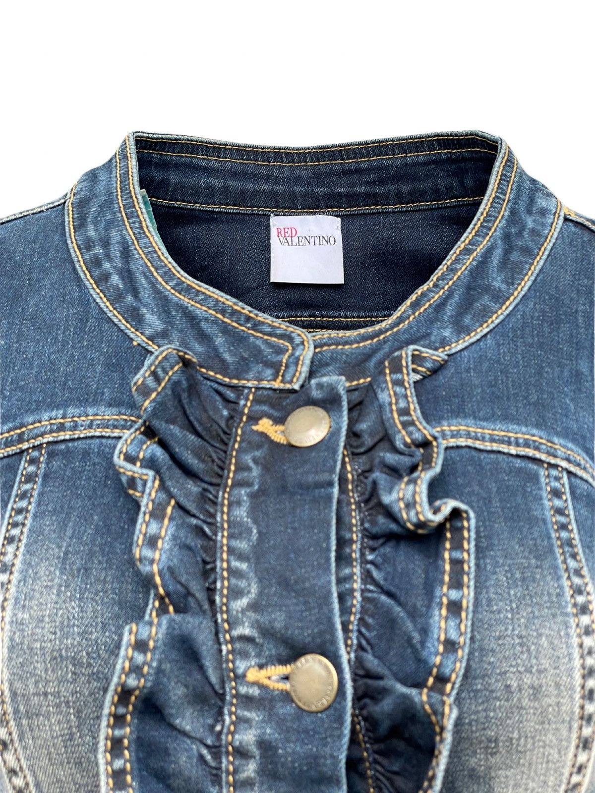 Red Valentino Ruffle Denim Jacket