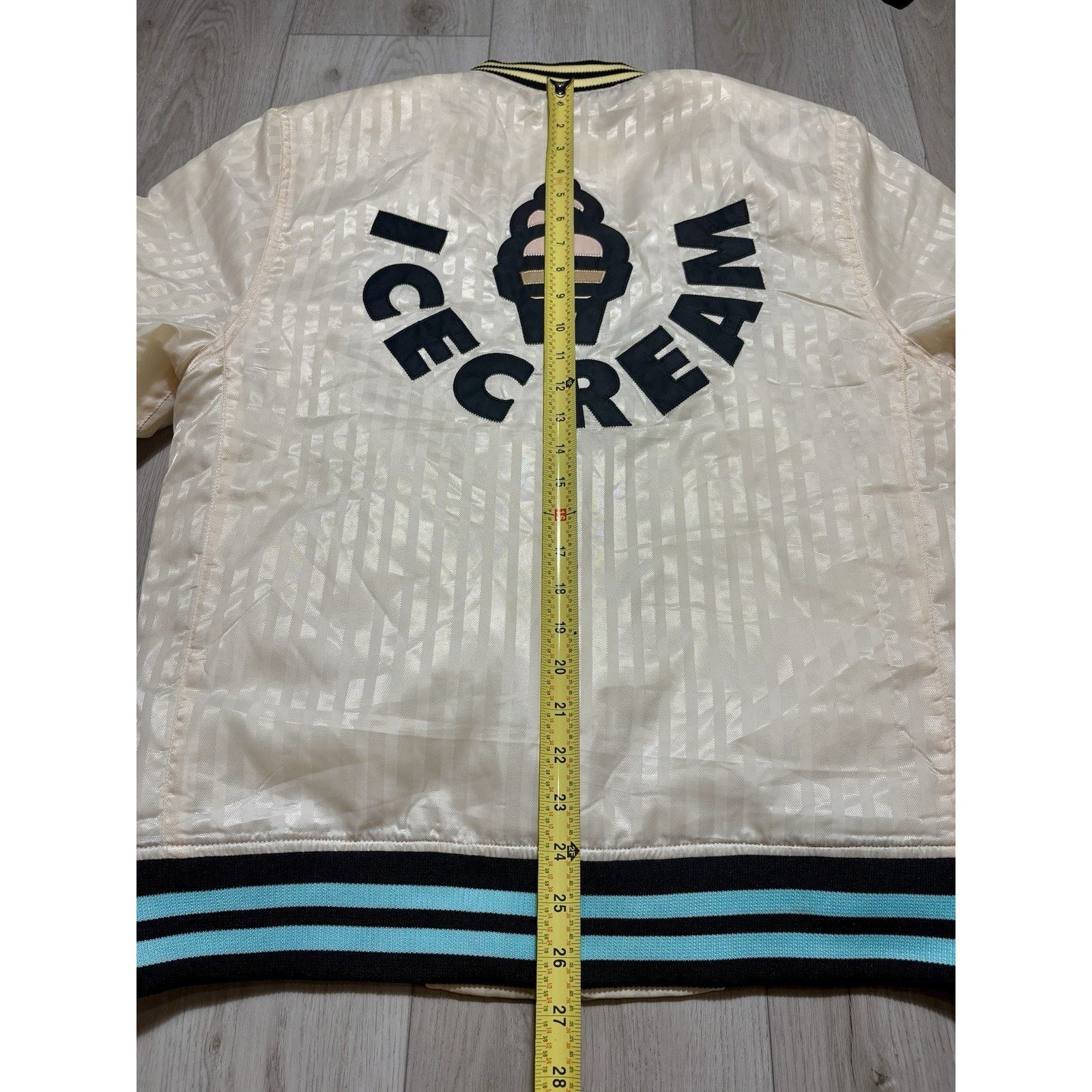 Icecream Ice Cream BBC Satin Varsity Jacket Cream Striped Bomber M Size US M / EU 48-50 / 2 - 22 Thumbnail