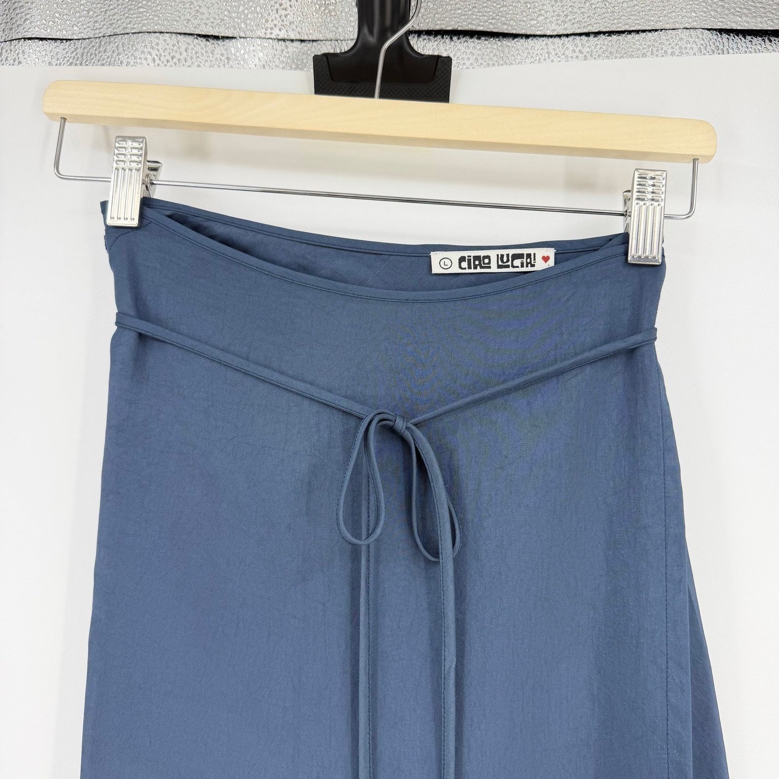 Ciao Lucia Ciao Lucia | NWT Ricarda Midnight Navy Wrap Midi Skirt L Size 30" / US 8 / IT 44 - 5 Thumbnail