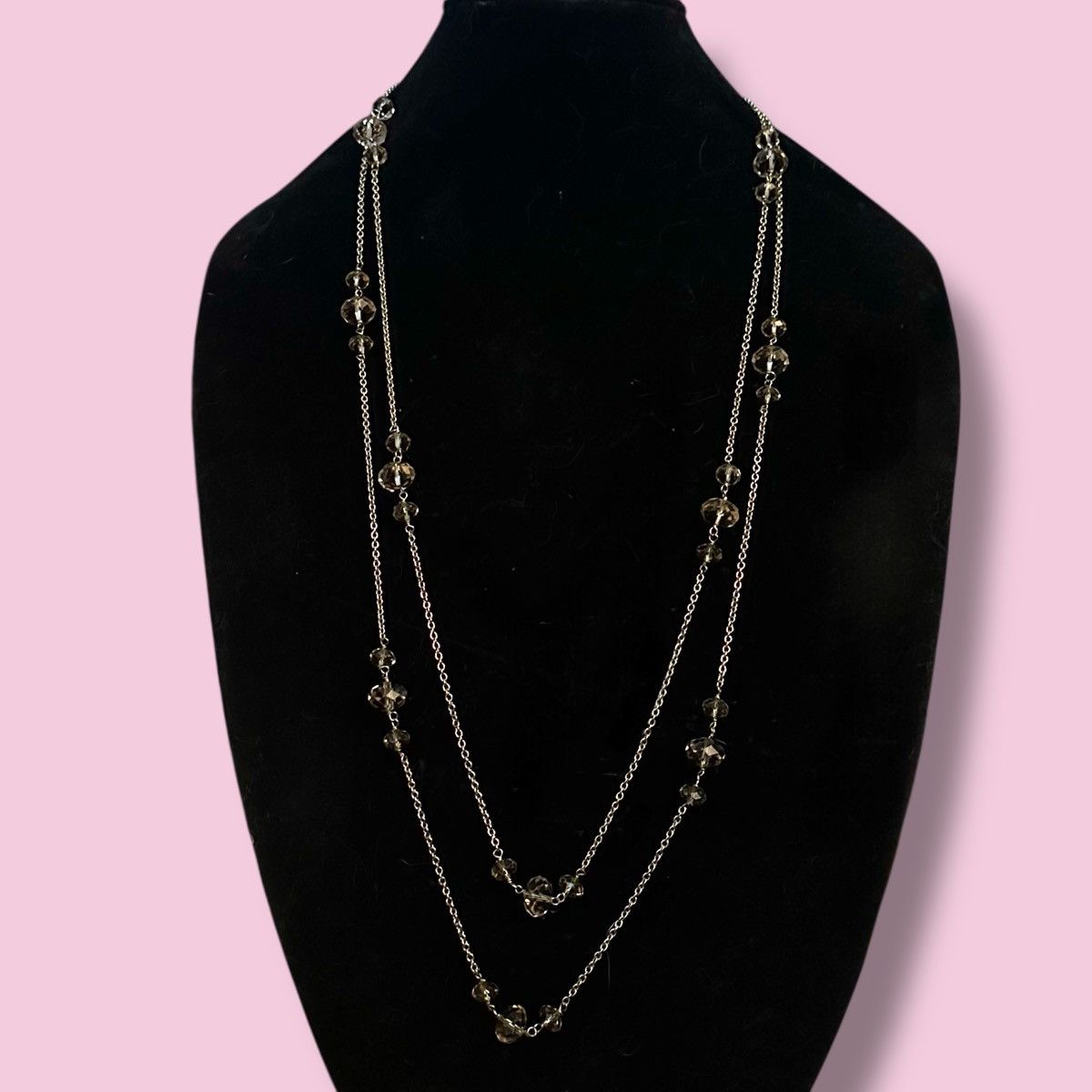 Other Gold tone layered station crystal chain necklace Size ONE SIZE - 1 Thumbnail