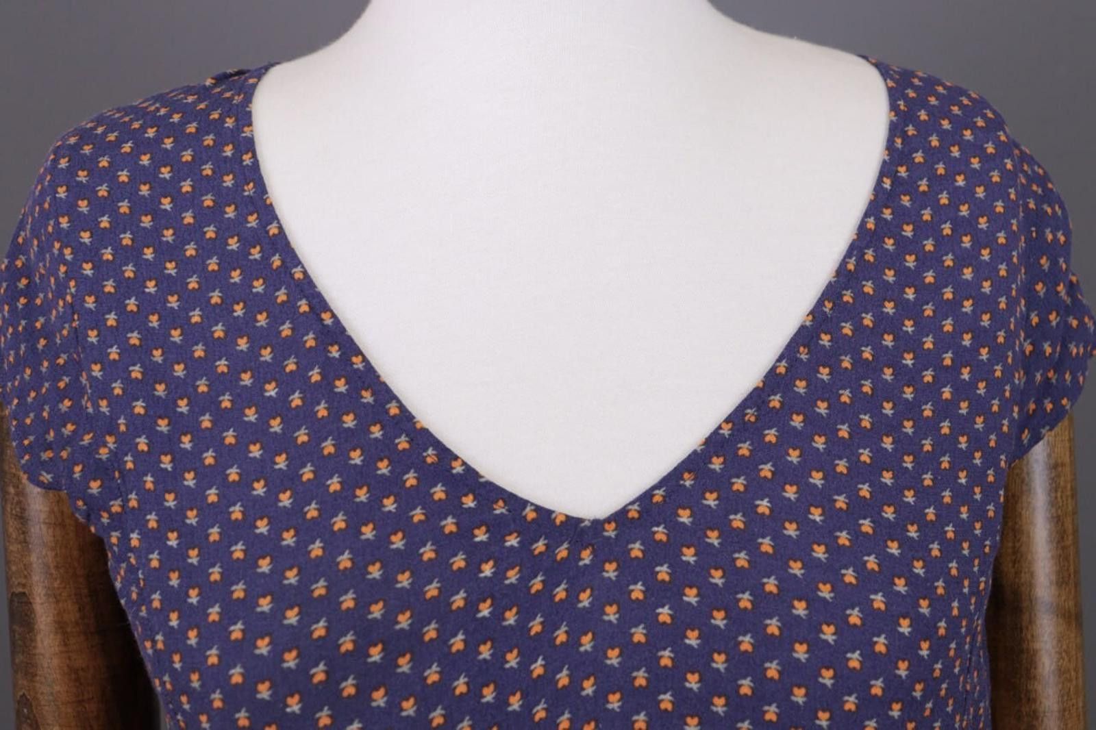 Wilkes Bashford Ladies BA&SH Purple Floral Lagenlook Mini Dress Sz 0 Size XS / US 0-2 / IT 36-38 - 2 Thumbnail