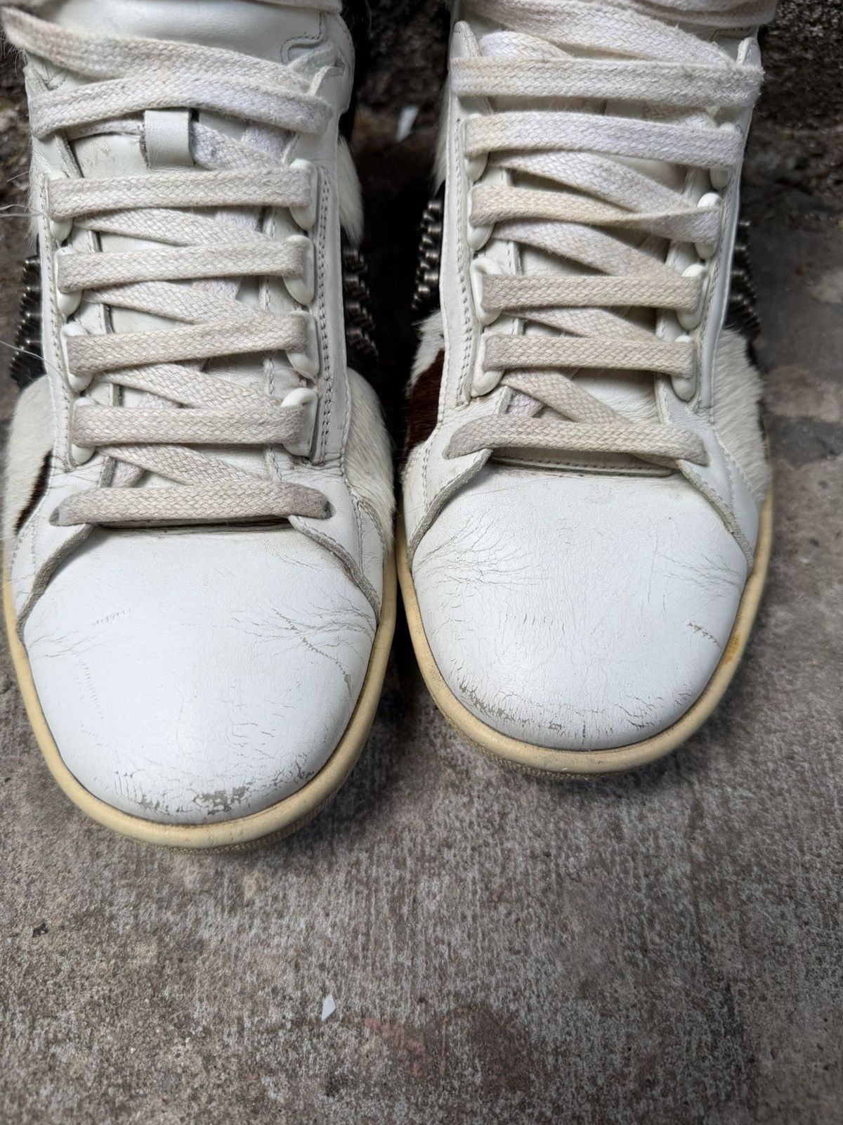 Saint Laurent Paris Saint Laurent FW14 Studded Calf Hair SL/14H high top sneaker Size US 7 / EU 40 - 6 Thumbnail