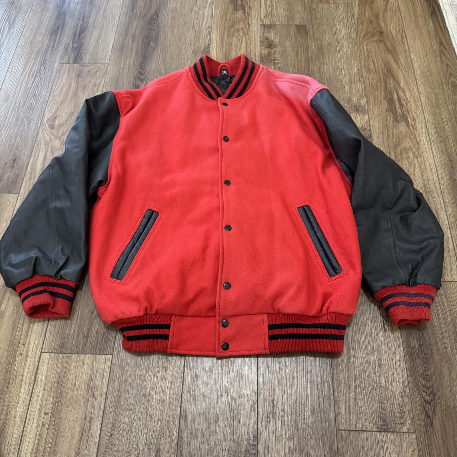 Other Vintage 80s Letterman Varsity Wool Leather Jacket Blank Size US XXL / EU 58 / 5 - 1 Thumbnail
