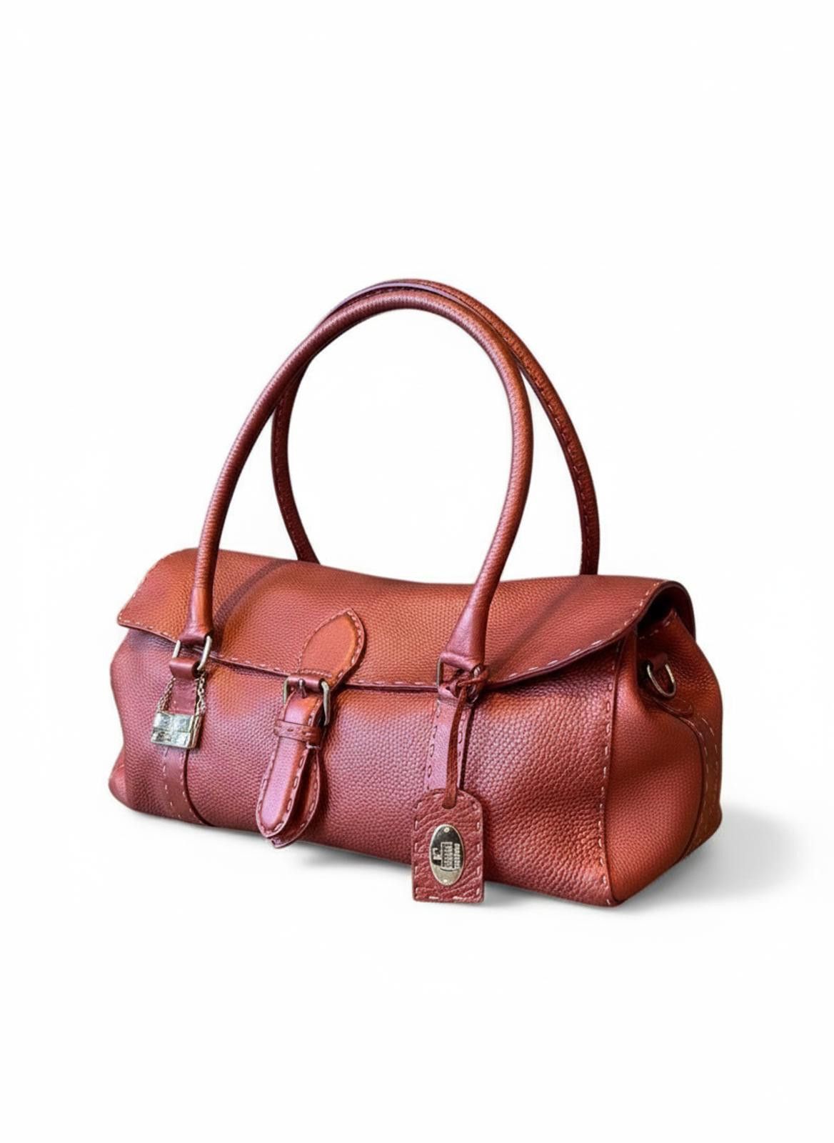 Fendi Fendi - Burgundy Leather Handbag Size ONE SIZE - 1 Thumbnail