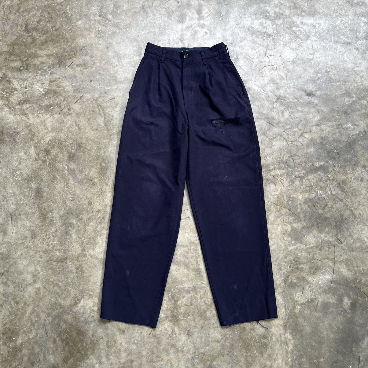 Issey Miyake Vintage 80s Issey Miyake Distressed High Waist Trouser Size US 26 / EU 42 - 1 Thumbnail