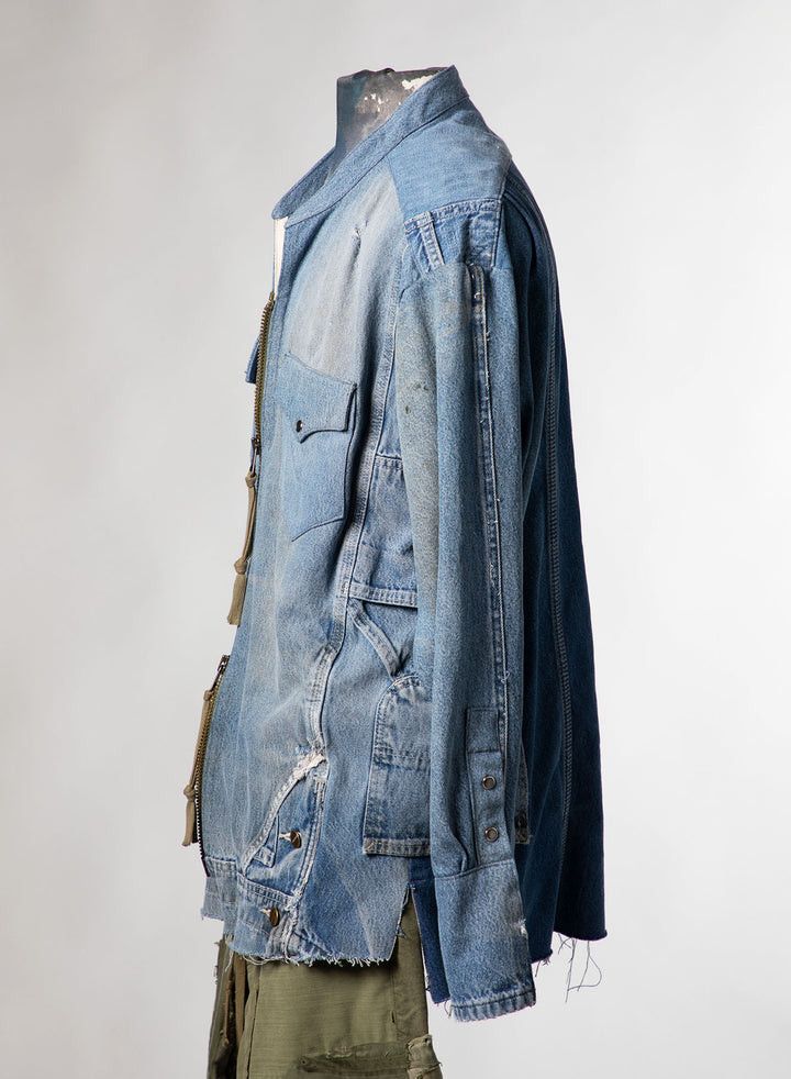 Greg Lauren $1495 Greg Lauren Mixed Vintage Denim Western Zip Studio Size US XL / EU 56 / 4 - 4 Thumbnail