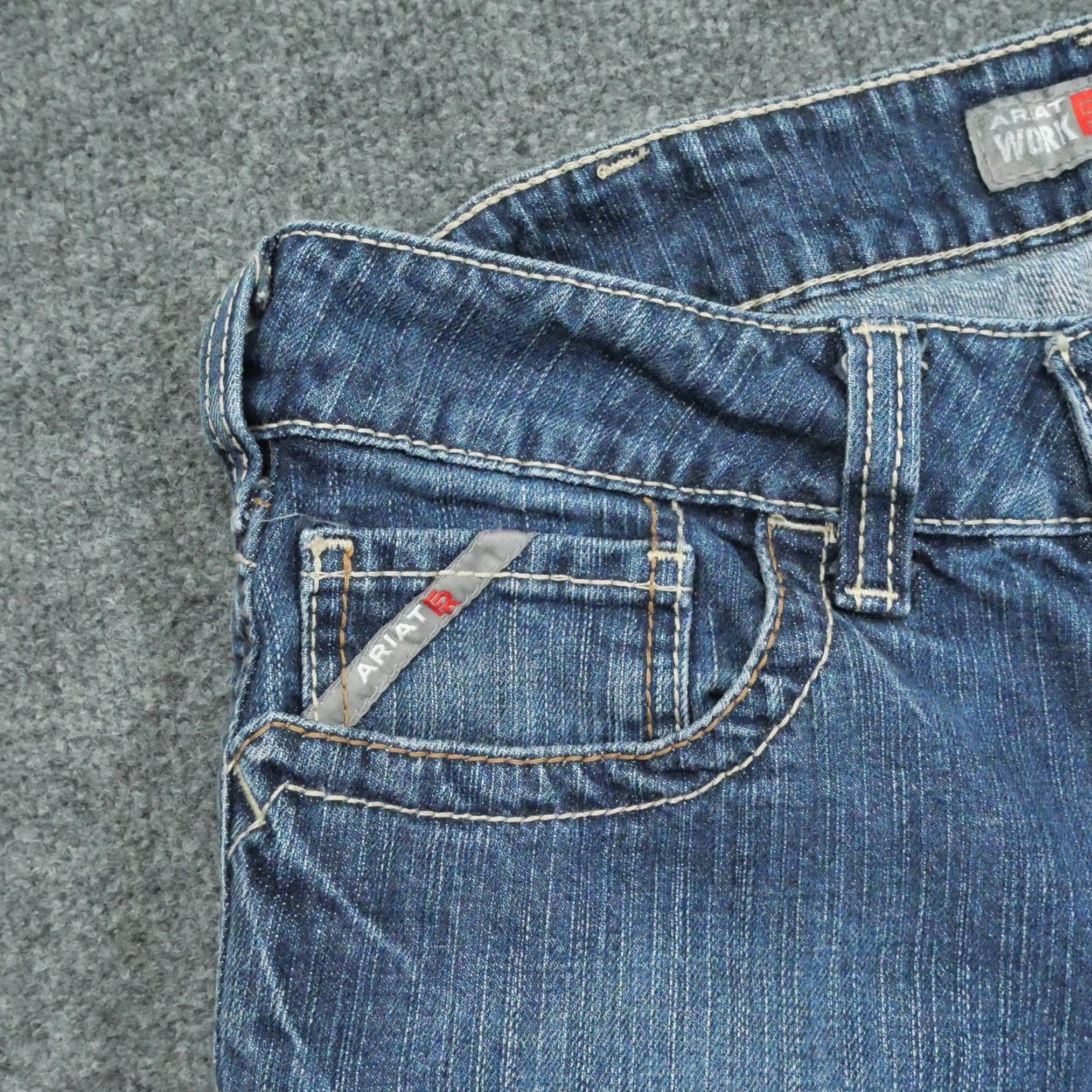 Ariat Ariat Jeans Womens 29 Blue Flame-Resistant Mid Rise Cropped Workwear 32x27 Size 29" - 3 Thumbnail
