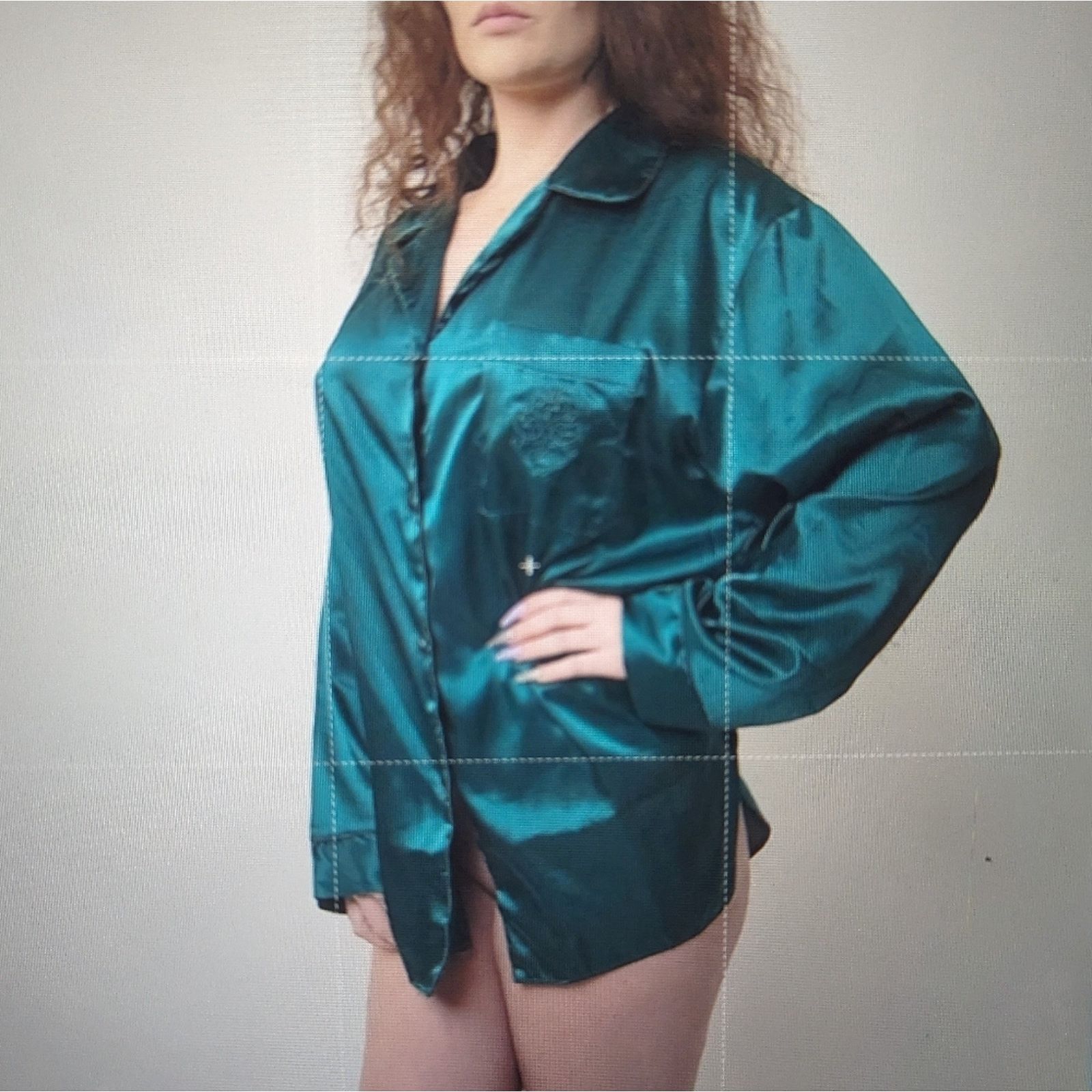 Victoria's Secret Vintage Victoria's Secret Silky Hunter Green Sleep Shirt Size ONE SIZE - 6 Thumbnail