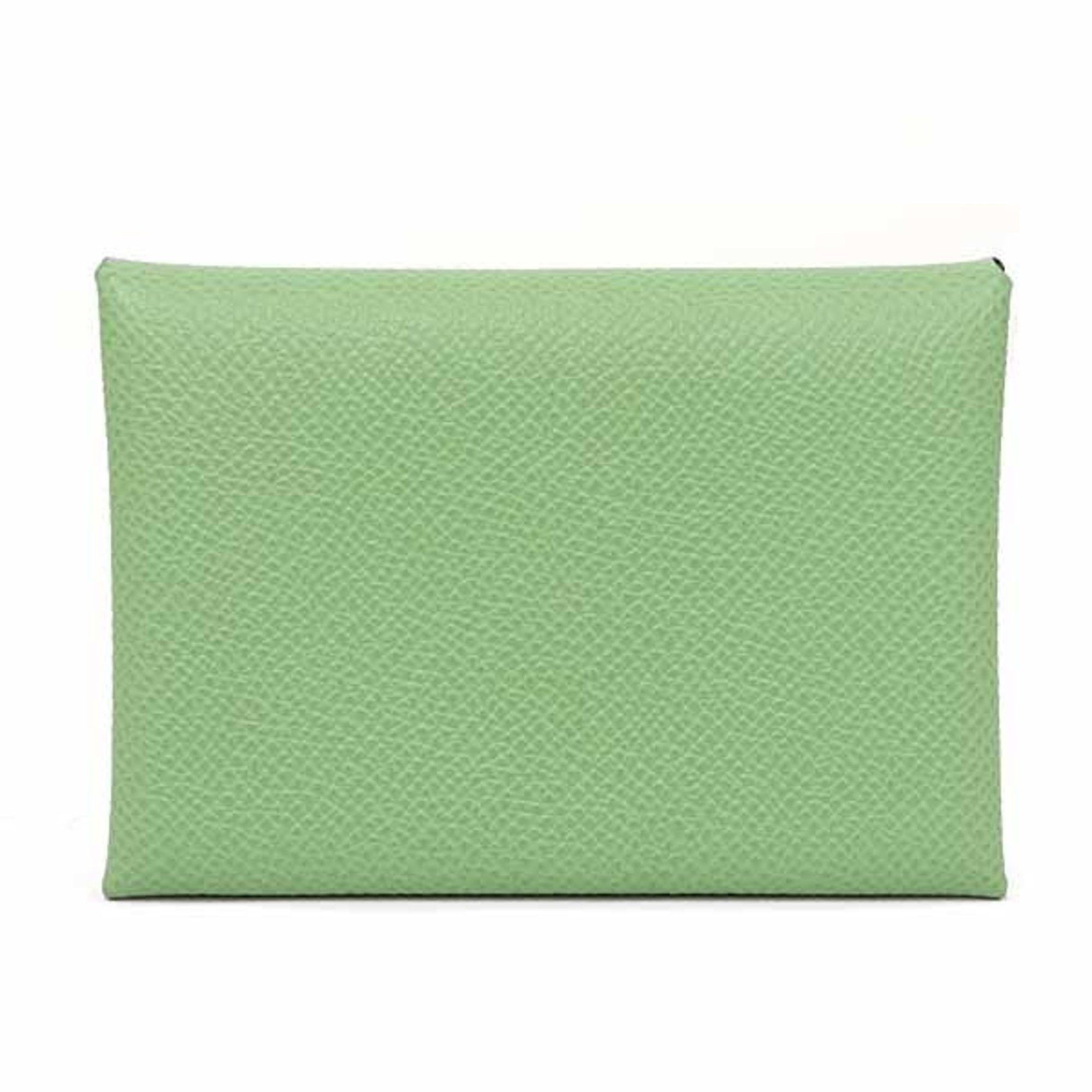 Hermes Hermes Hermès Calvi Duo Epsom Leather Green B Stamp (Made in 2023) Card Case/Coin Case Size ONE SIZE - 1 Thumbnail