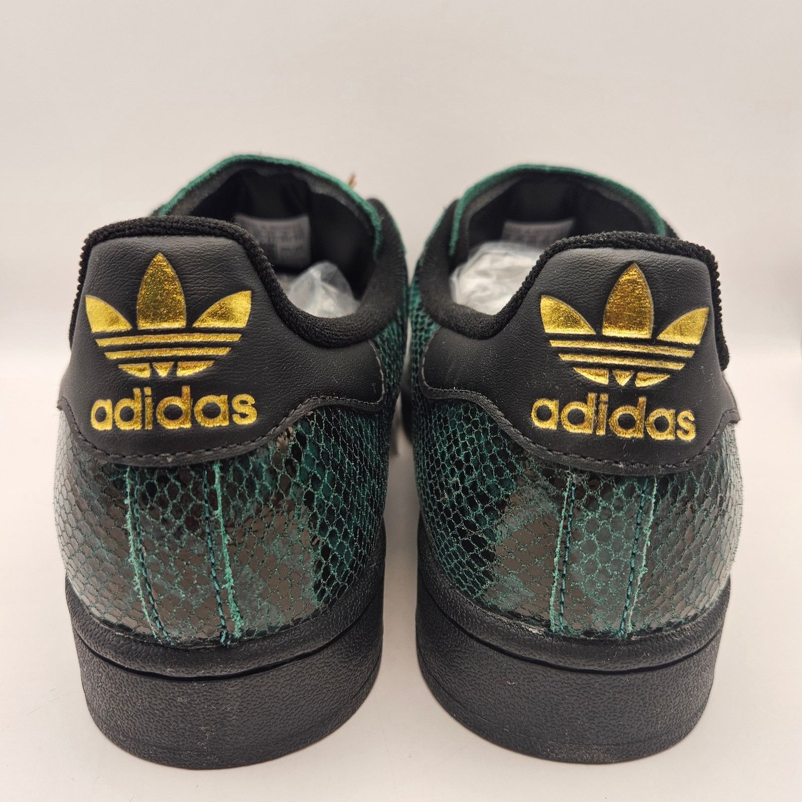 Adidas ADIDAS ORIGINALS WOMEN'S 9 SUPERSTAR BLACK GREEN SNAKESKIN Size US 9 / IT 39 - 3 Thumbnail