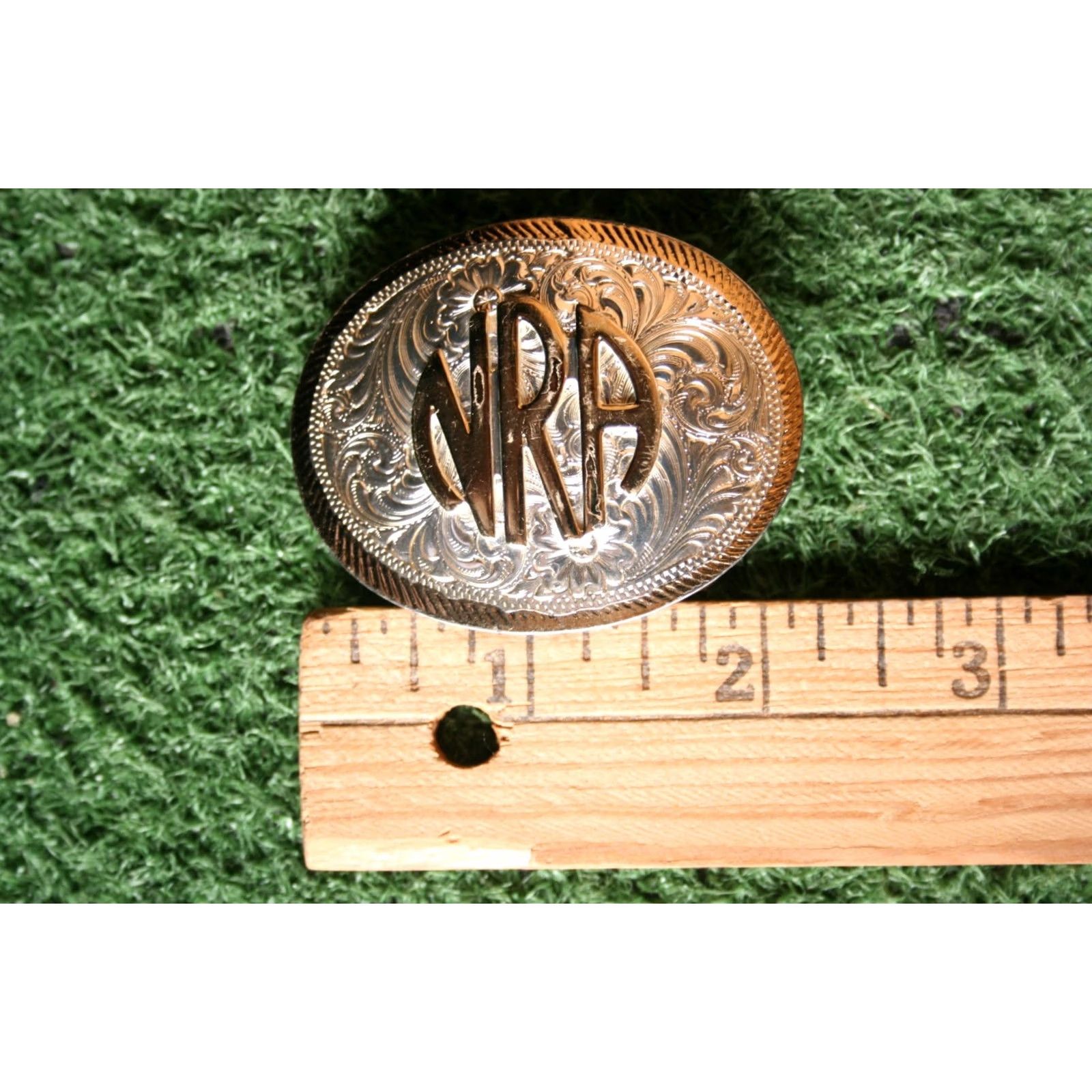 Vintage VINTAGE Montana Silversmiths NRA Small Silver & Gold Tone Belt Buckle Size ONE SIZE - 3 Thumbnail