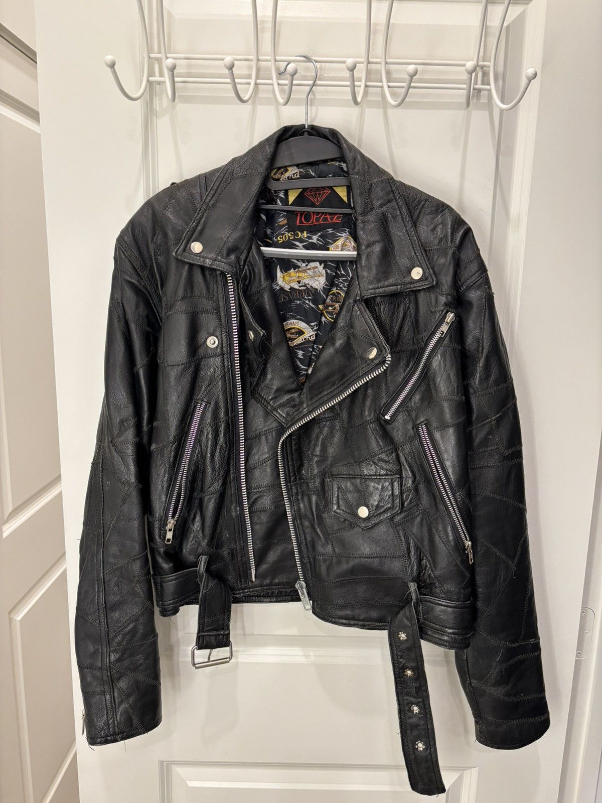 Vintage Black Leather Stitch Jacket Size US M / EU 48-50 / 2 - 2 Thumbnail