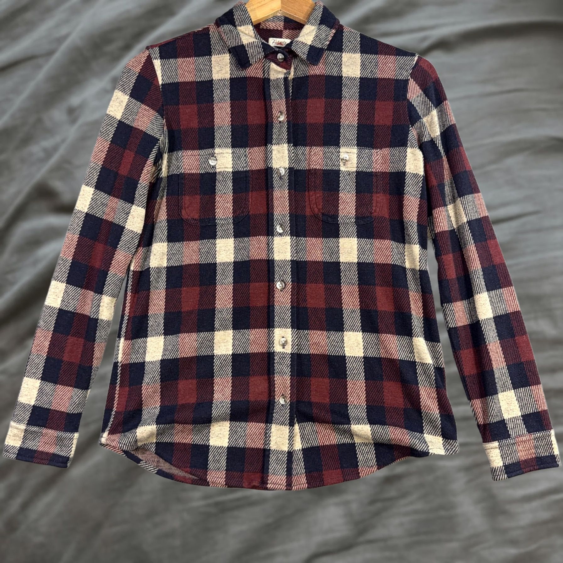 Faherty Faherty Shirt Women’s XS Red Navy Plaid Flannel Long Sleeve Button Front Casual Size XS / US 0-2 / IT 36-38 - 1 Thumbnail