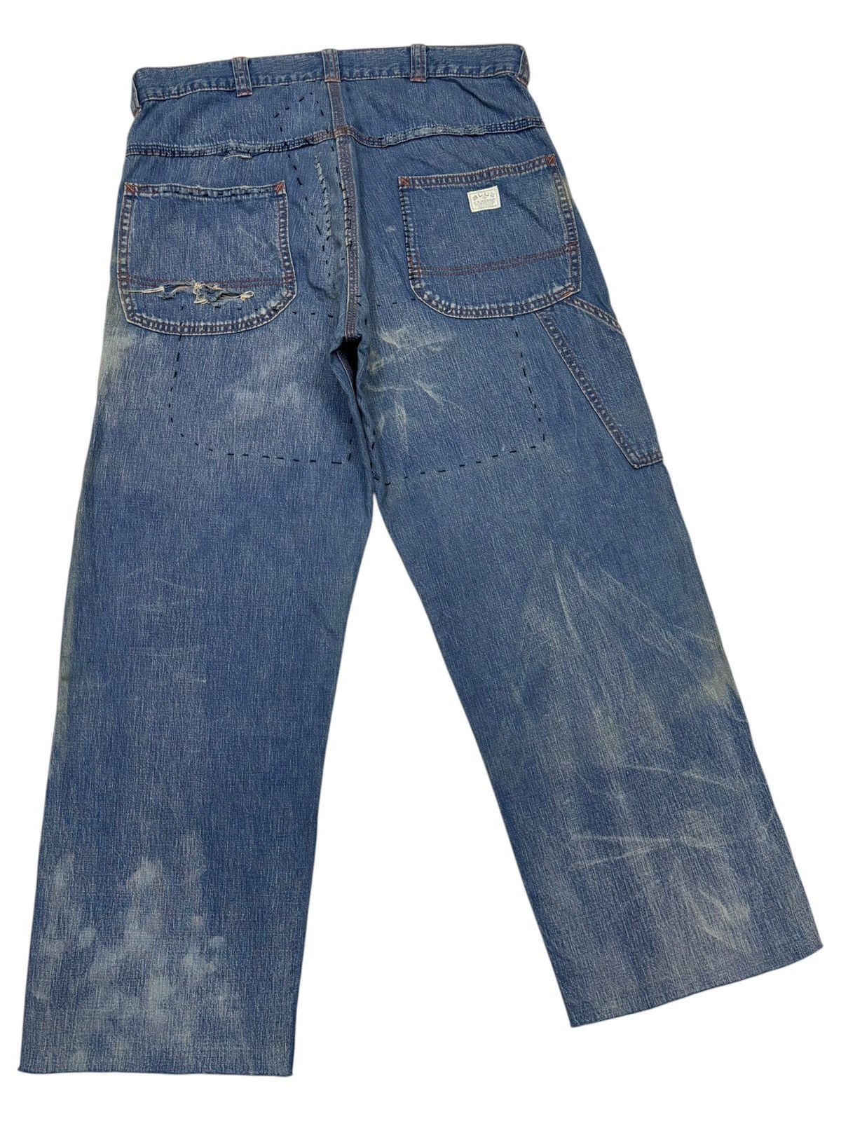 Kapital RARE‼️ BORO SASHIKO PATCHWORK BAGGY JEANS BLUE BLUE JAPAN Size US 34 / EU 50 - 4 Thumbnail