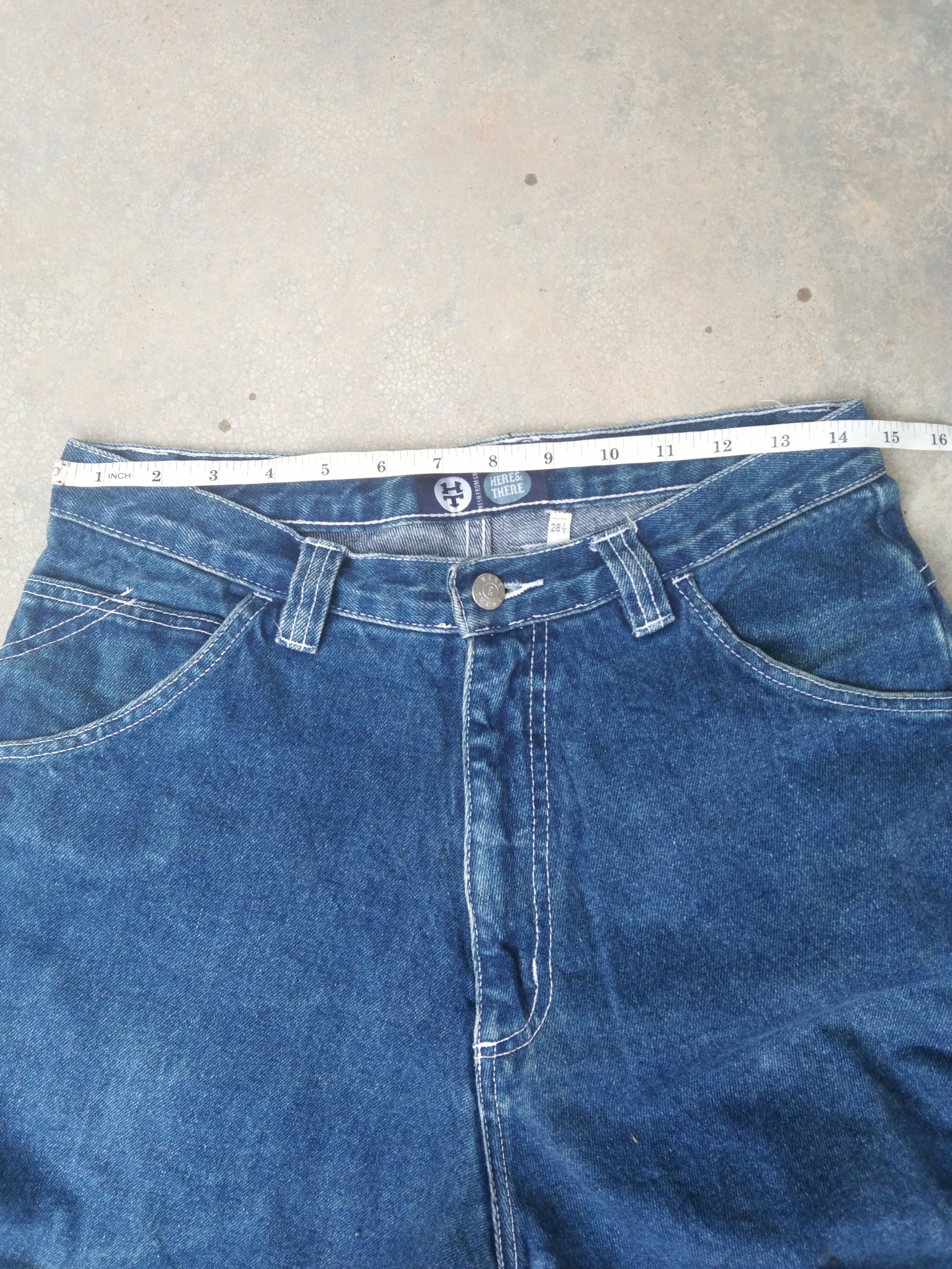 Jean × Vintage Vintage Y2k Here & There Carpenter Style Baggy Jeans 29x30 Size US 29 - 7 Thumbnail
