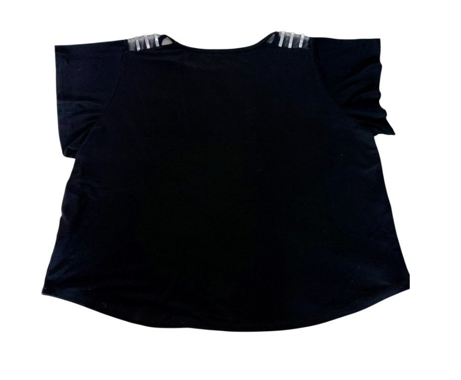 Other Louise Paris Black Rhinestone Mesh Shoulder Top XL Blouse Size XL / US 12-14 / IT 48-50 - 2 Thumbnail