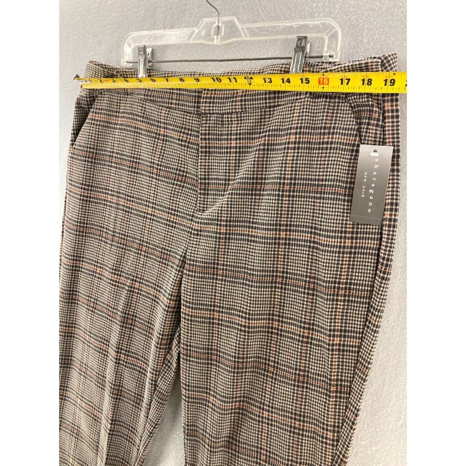 Vintage Sharagano Pants Womens XL Plaid Dress NWT Brown Size 40" / US 18 - 2 Thumbnail